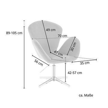 SVITA Drehsessel BROOX (1-St., Lounge- und Cocktailsessel), gepolstert, höhenverstellbar, 360° drehbar, Samtbezug