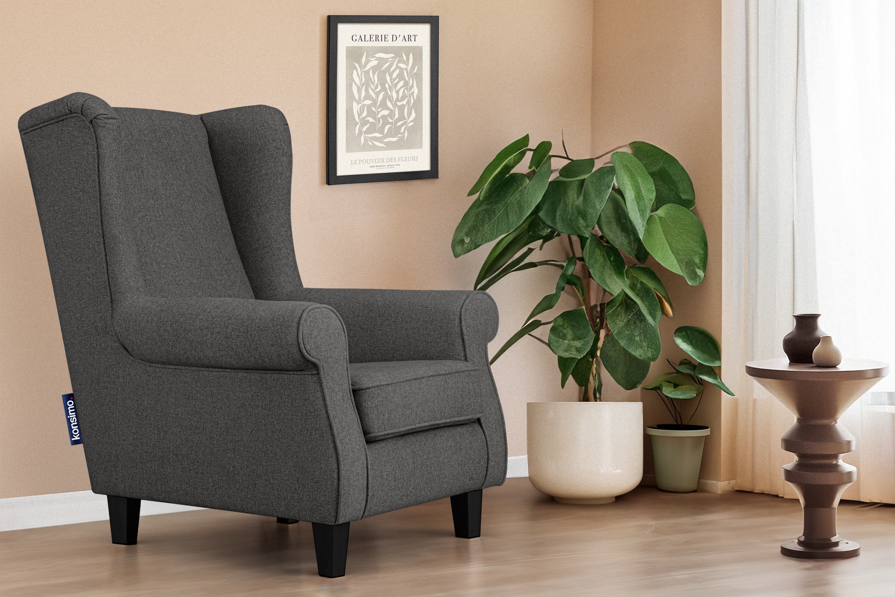 KONSIMO® Ohrensessel MILES Gepolsterter Sessel, mit günstig online kaufen