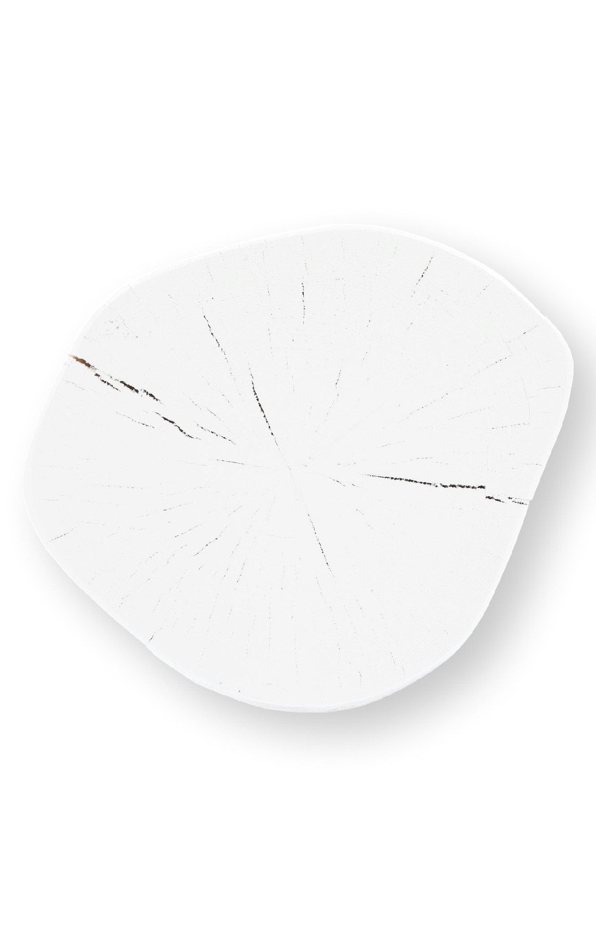 jankurtz Beistelltisch Block rund, Kernesche massiv, Weiß, H 38 cm