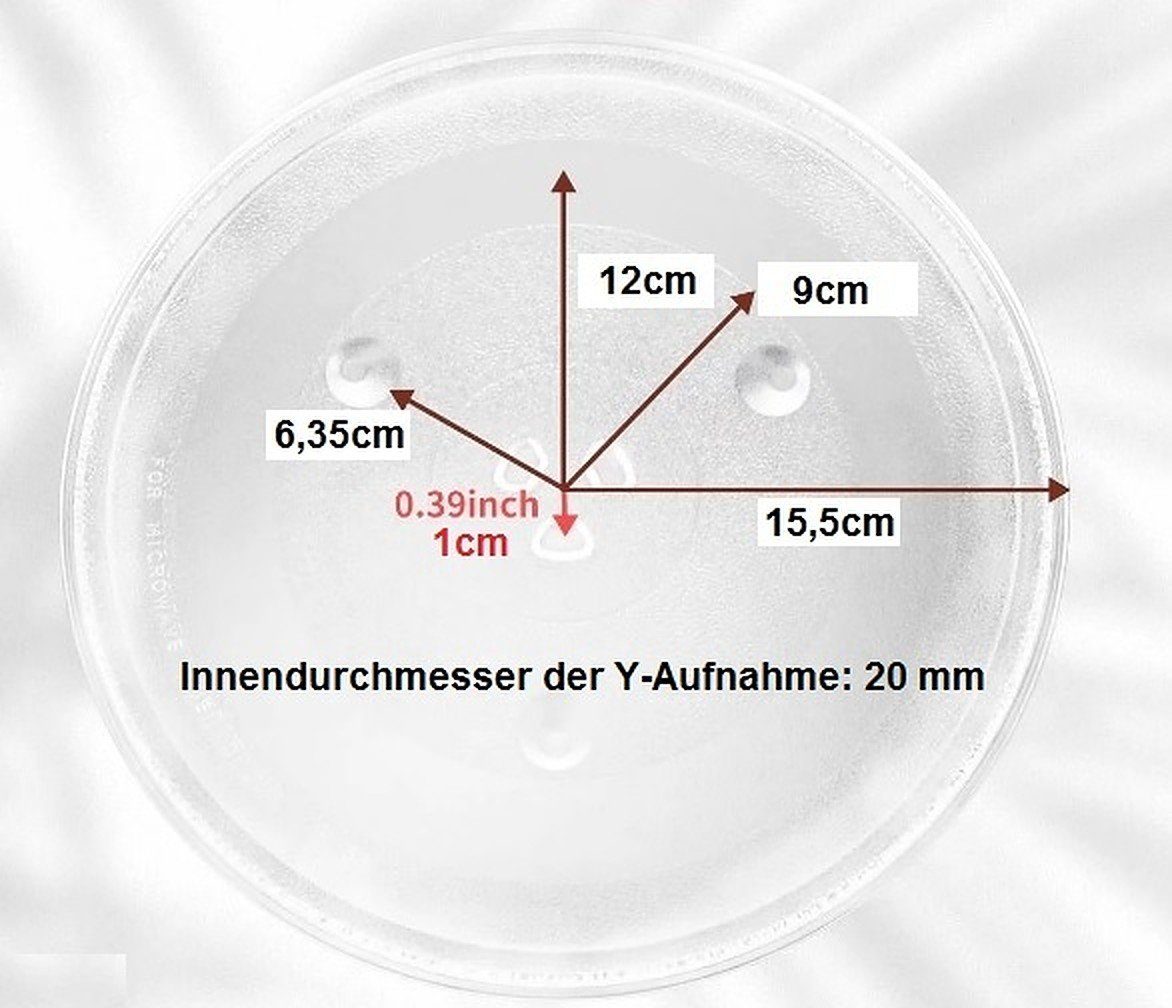 BAYLI Mikrowellenteller Mikrowellenteller 31,5 cm, Drehteller für Mikrowelle, Glasteller