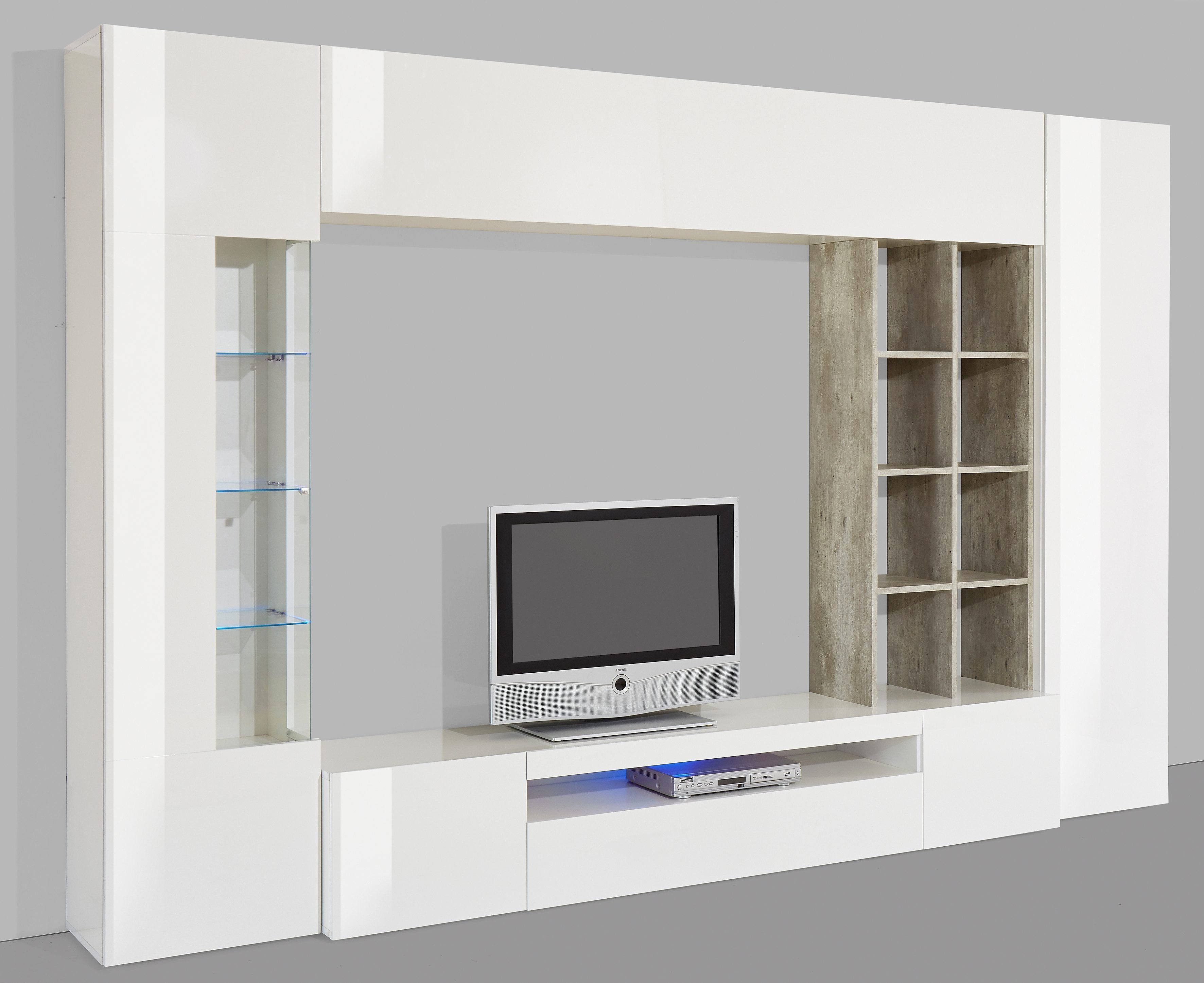 OTTO home Wohnwand New Egypt, Anbauwand, Medienwand, Wohnzimmerwand, (Set, 5-St., 2 Klappen,2 kleine Türen,2 große Türen), 2 Klappen,2 kleineTüren,2 große Türen,Regalaufsatz Breite 290 Höhe 191