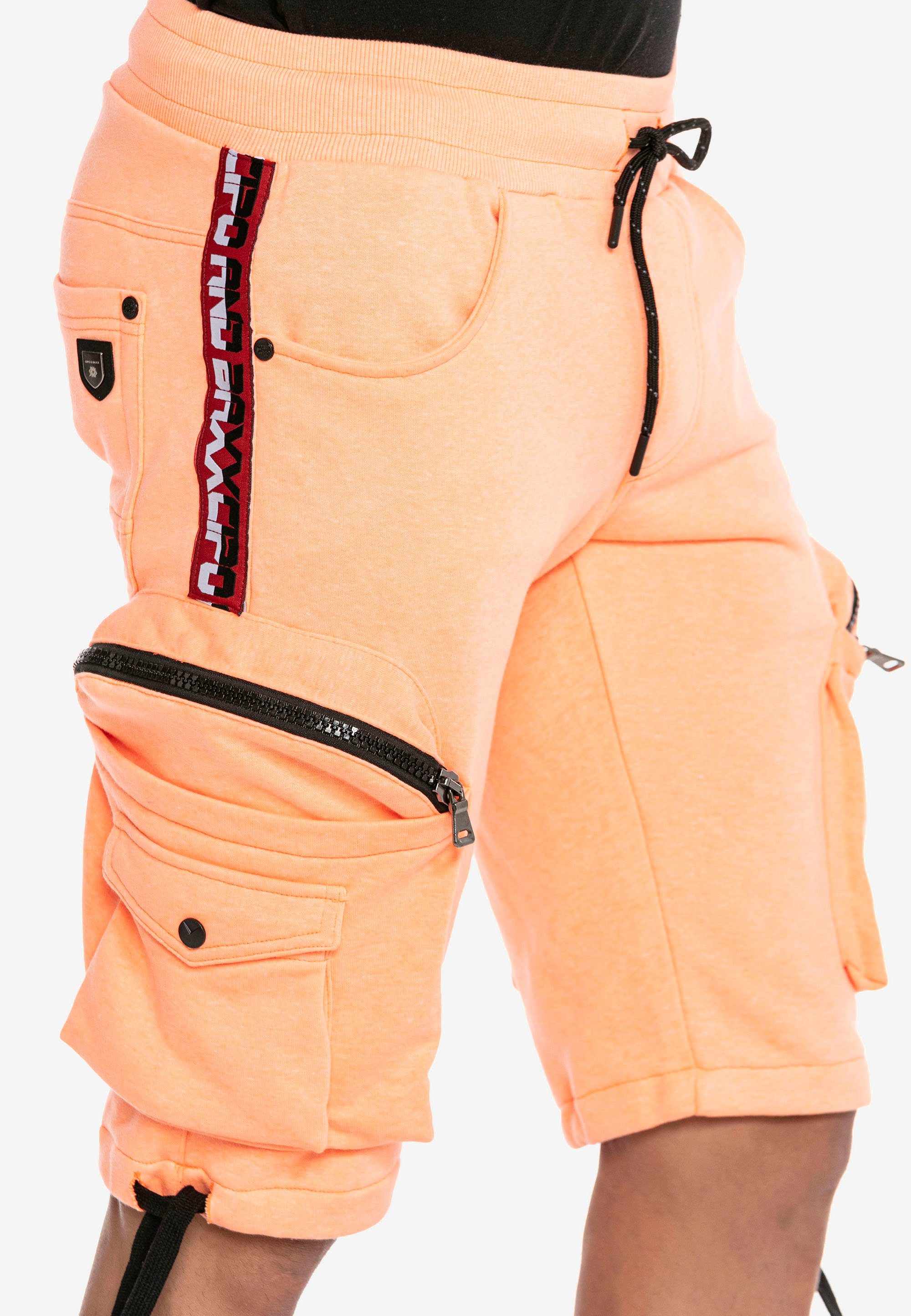 Cipo & Baxx Shorts CK225 sportlichem orange in Look