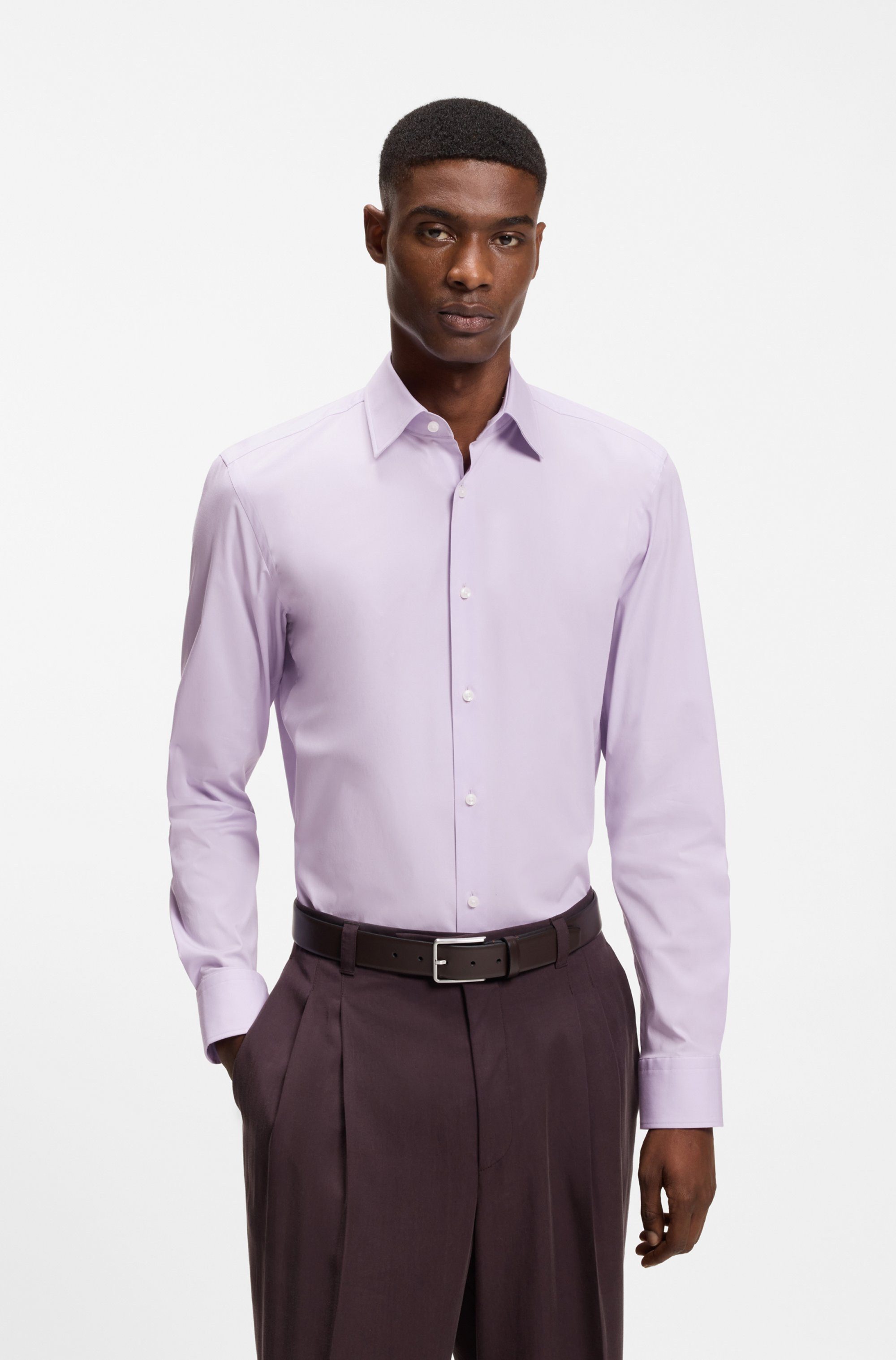 BOSS Businesshemd Hank Kentkragen, Slim-Fit, bügelleichte Qualität