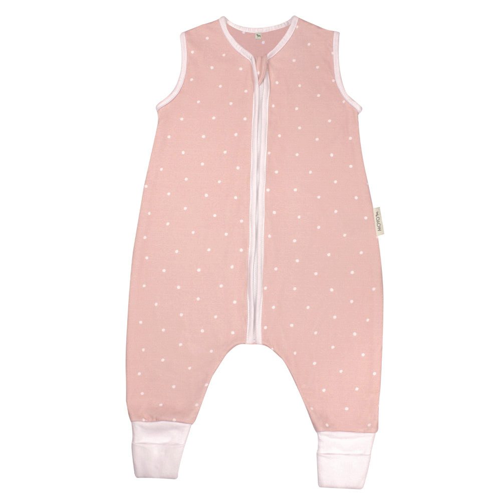 Moyo Babyschlafsack Sommer-Schlafsack mit Füßen Zarter Tupfen Rosé – Gr. 100, Schlafsack mit Füßen für Bewegungsfreiheit
