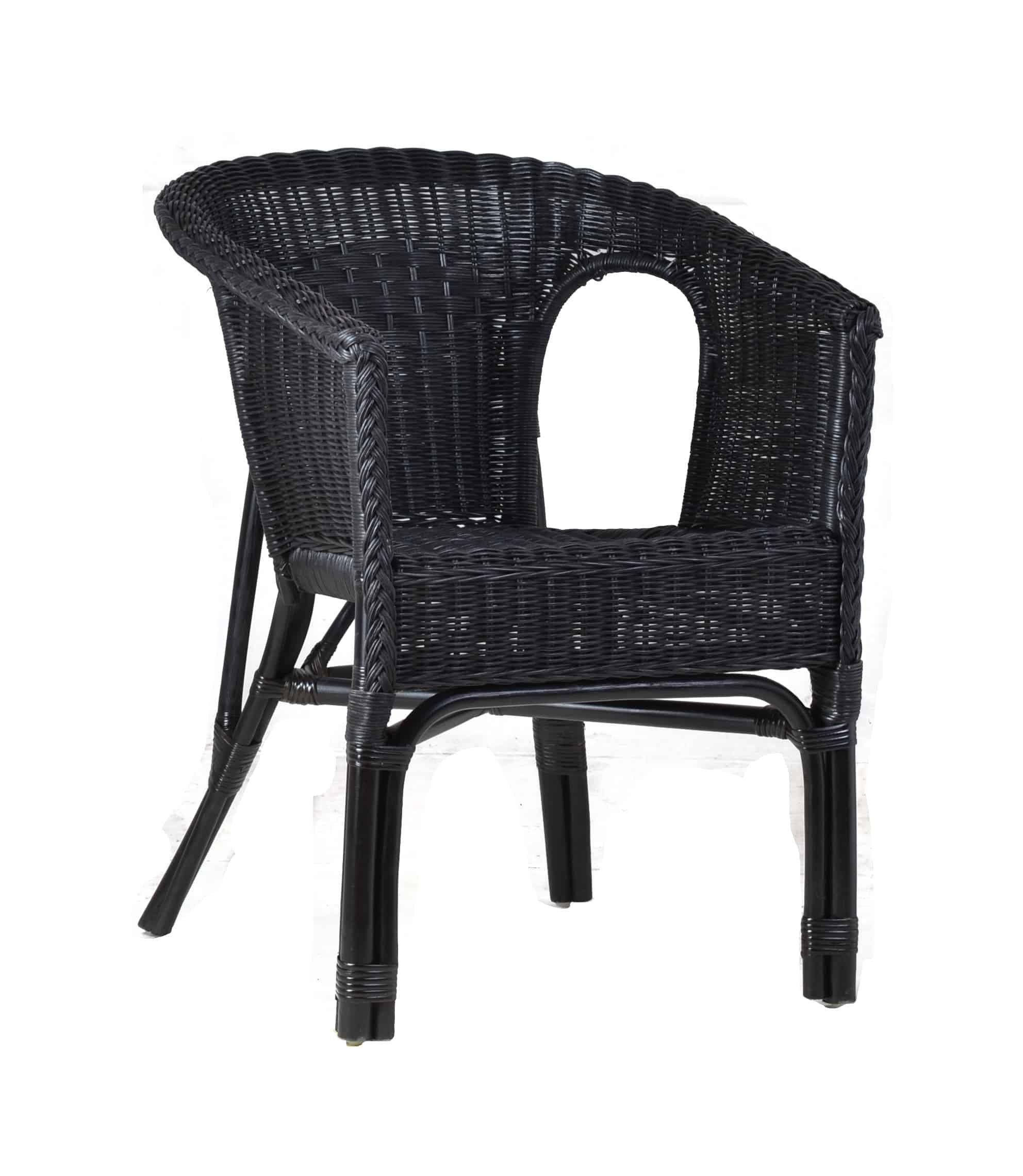MiaMöbel Rattanstuhl Rattan, aus Rattangeflecht Schwarz günstig online kaufen