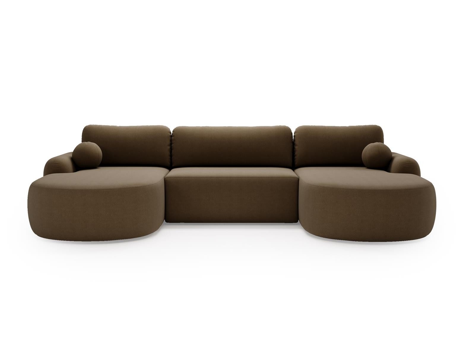 Compleo Ecksofa Design U-Form Ecksofa Bouclé, luxuriöses, runde Formen OLIO günstig online kaufen