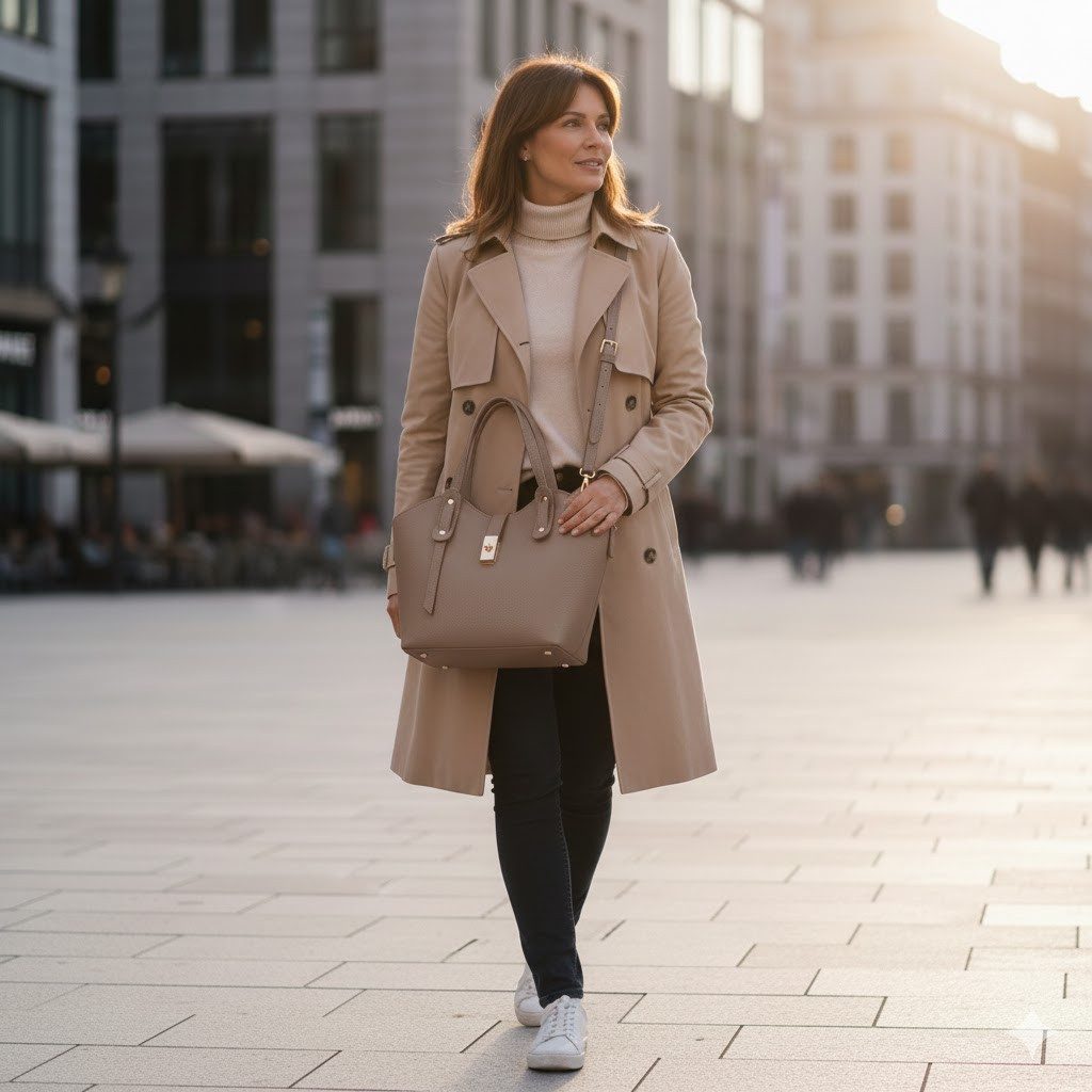 ITALYSHOP24 Schultertasche Made in Italy Damen echt Leder Tasche Shopper Business Lederhandtasche, Italienische Umhängetasche Damentasche Cross Over Tote Bag Freizeit