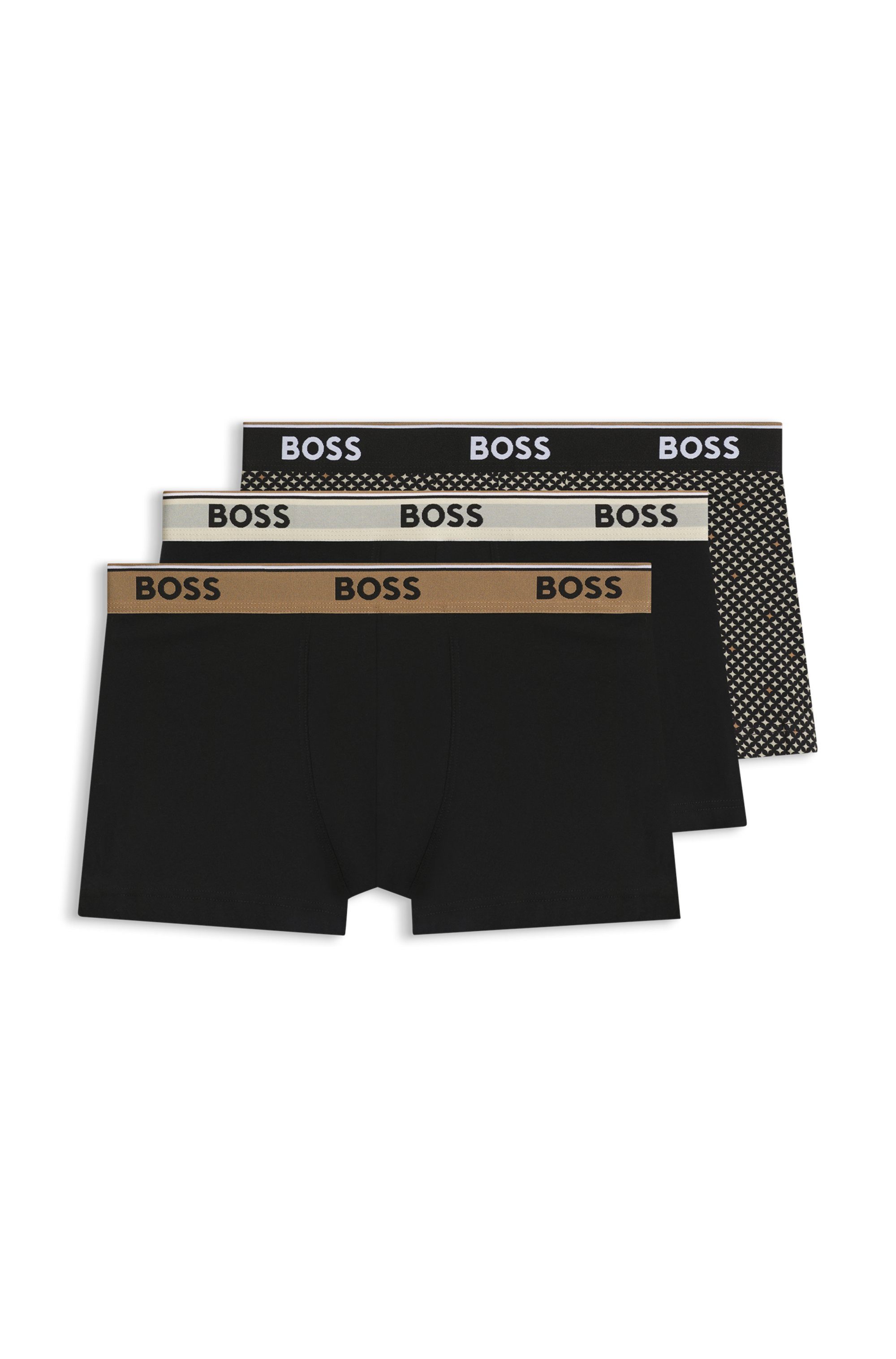 BOSS Trunk (Packung, 3-St) aus Stretch-Baumwolle, elastischer Bund, mittlere Bundhöhe