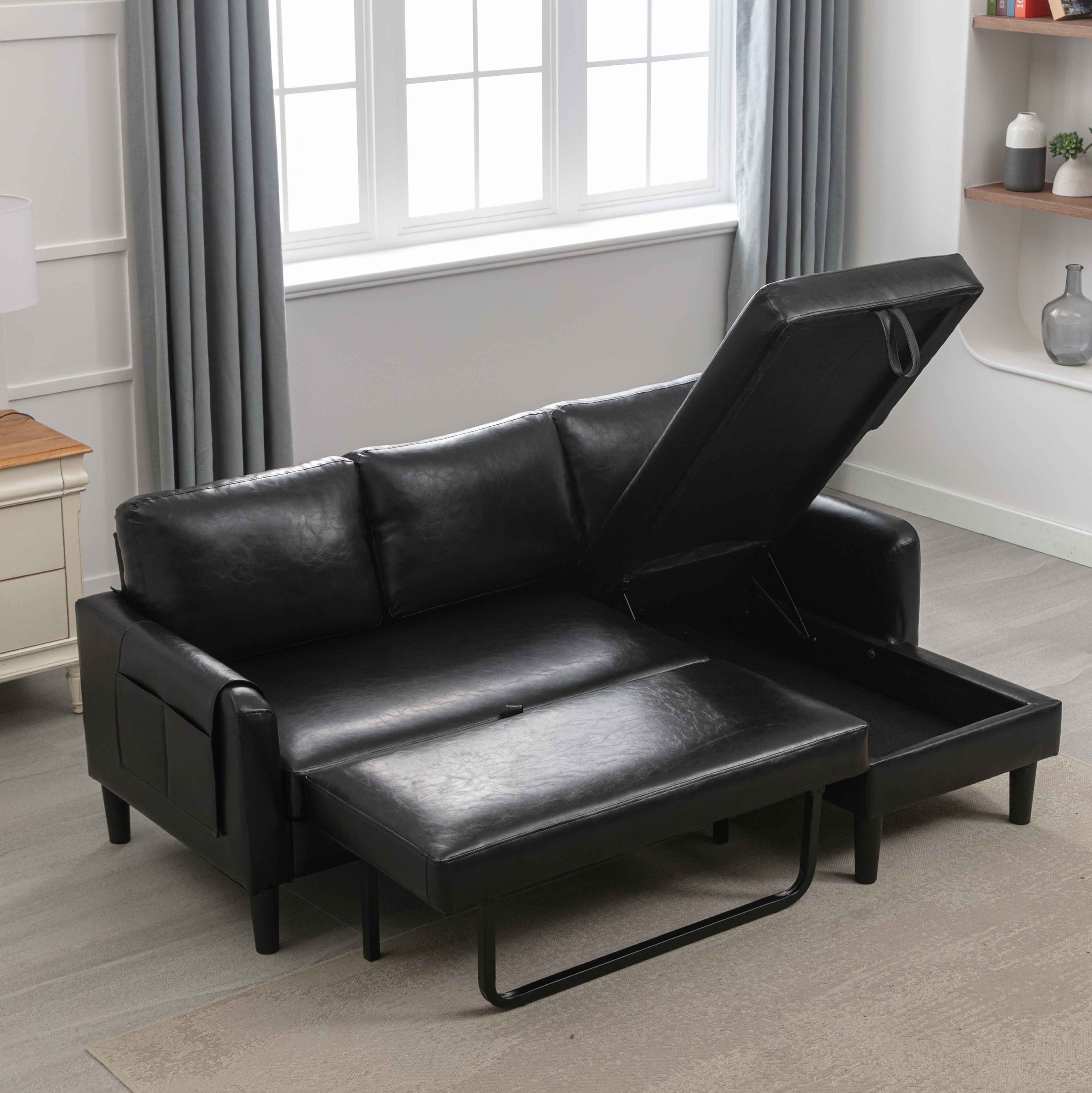 REDOM Chesterfield-Sofa Ecksofa Wohnlandschaft Modulsofa, Modulares Sofa, Mit 3 Rückenpolstern und Stauraum