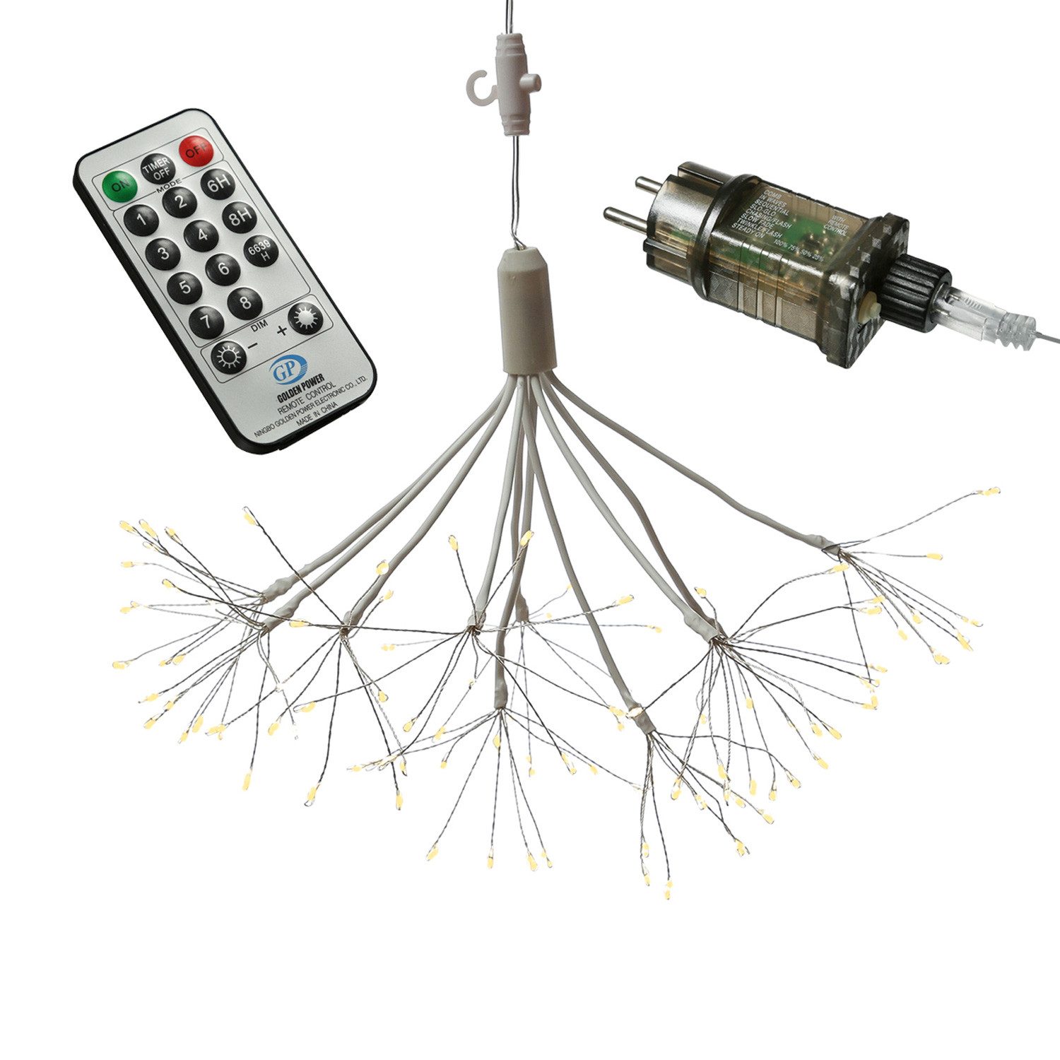 MARELIDA LED-Stern für außen LED Feuerwerk Leuchte Firework 25cm weißer Hän günstig online kaufen