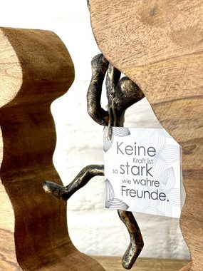 MF Skulptur Figur Skulptur Teamwork Starke Freunde Bronze Mango Holz Alu Höhe 30cm