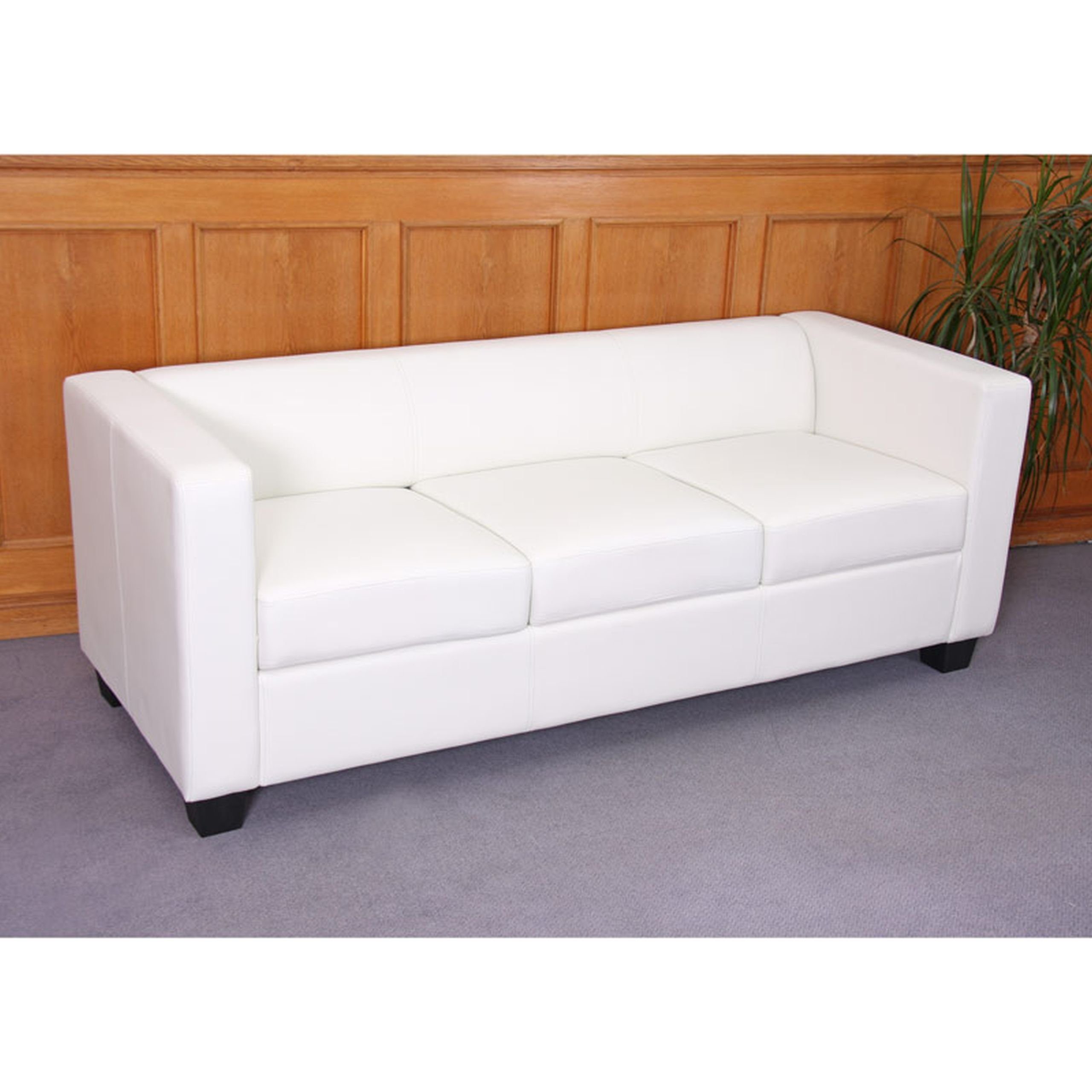 MCW 3er Sofa Lille Kunstleder Weiß günstig online kaufen