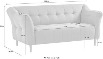 exxpo - sofa fashion 3-Sitzer Soraya, mit Holzfüßen, frei im Raum stellbar