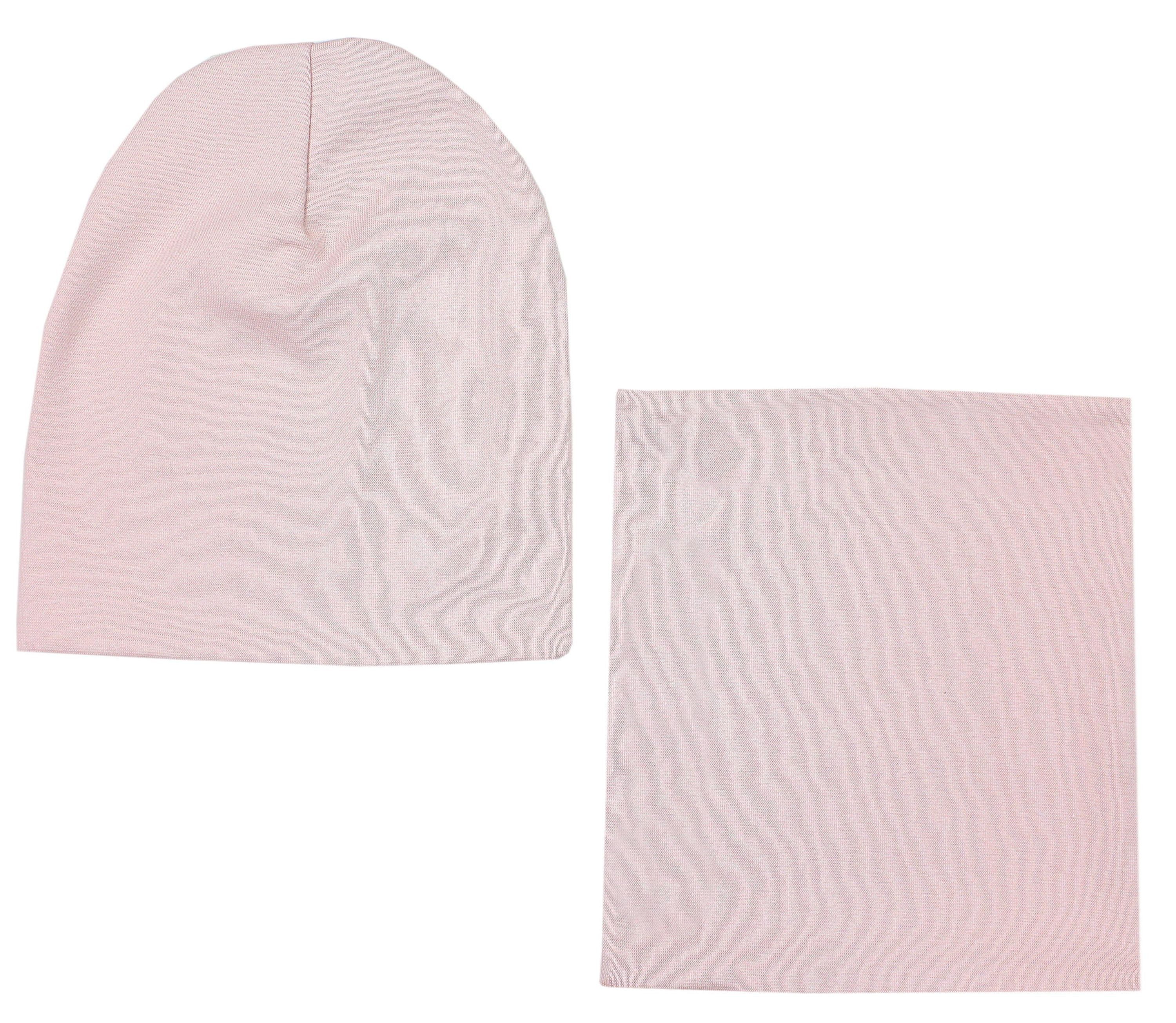 TupTam Beanie Kinder Beanie Mütze Schlauchschal Set aus Jersey und Rippstoff