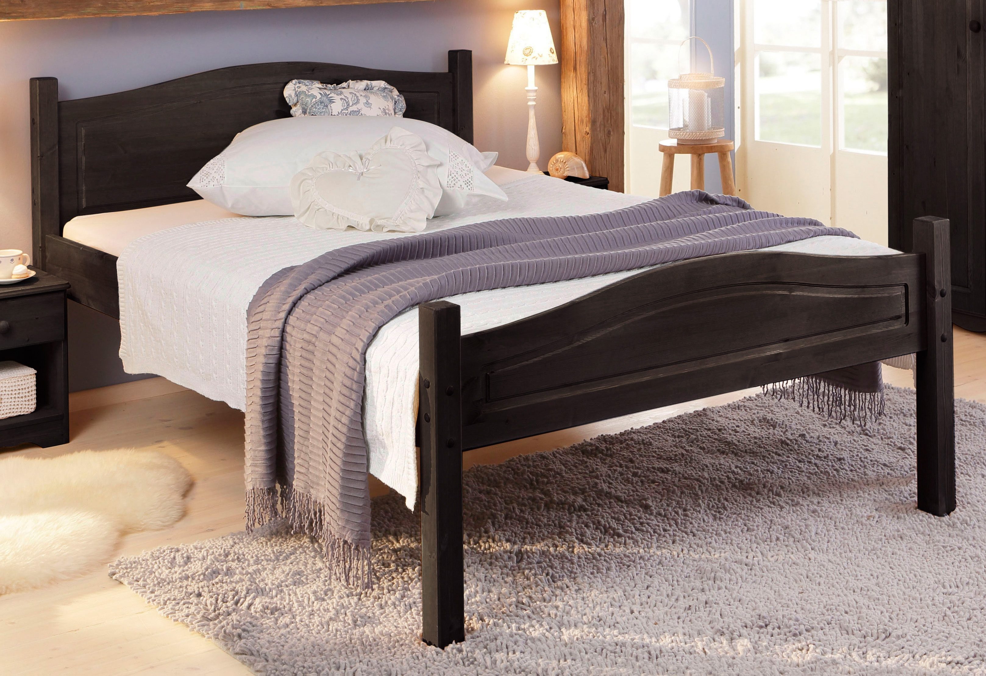 Massivholzbett EMDEN von HOME AFFAIRE, kolonialfarbend - ab 159,99€