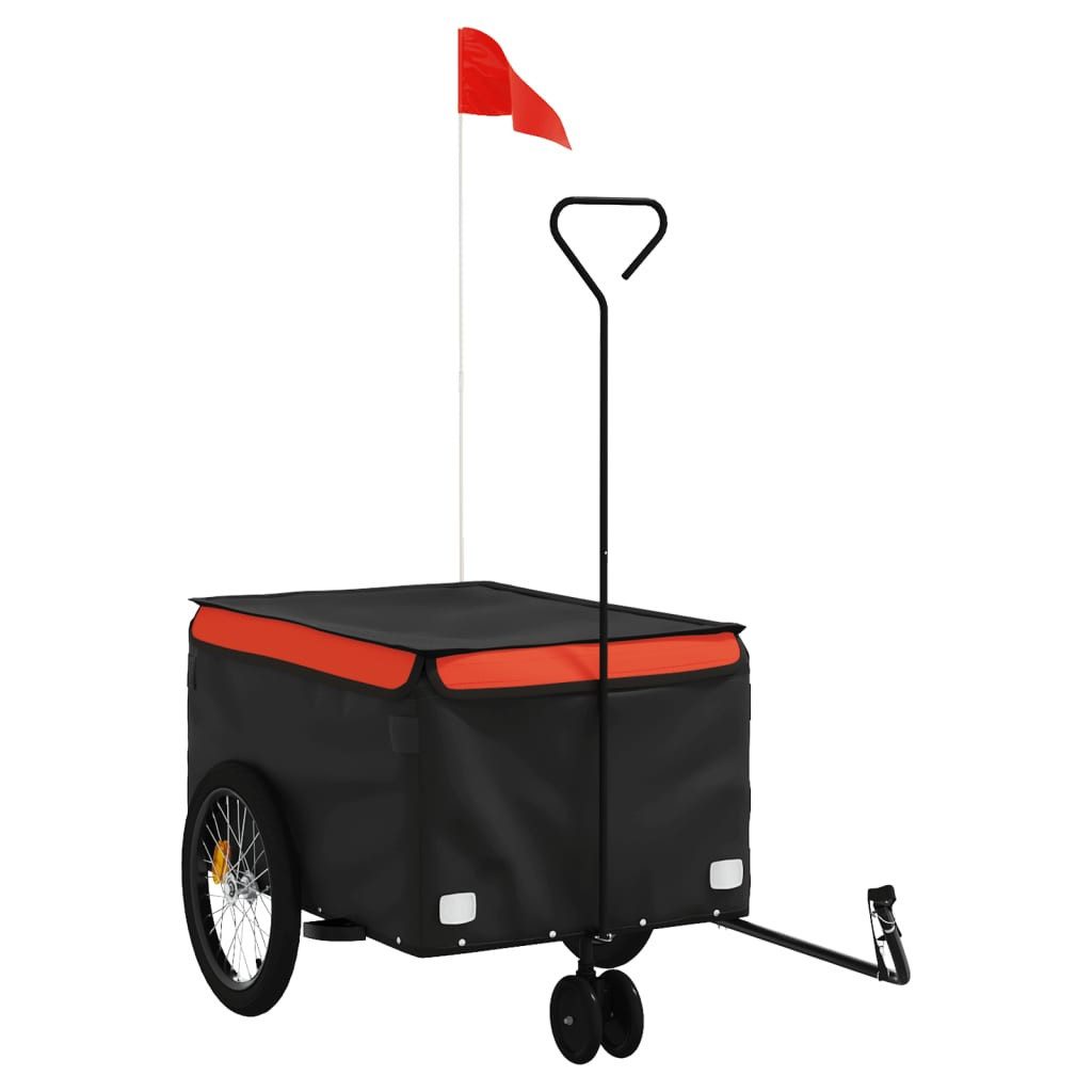 vidaXL Fahrradlastenanhänger Fahrradanhänger Schwarz und Orange 30 kg Eisen