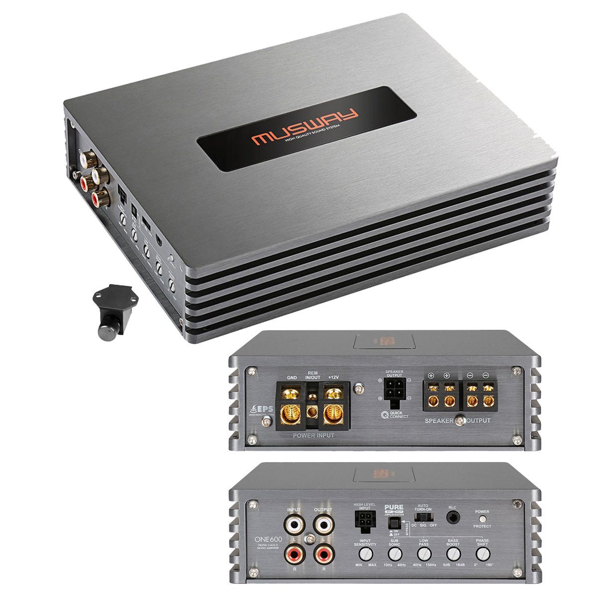 Musway ONE600 Mono Class-D Verstärker Endstufe Monoblock 650 WATT RMS Verstärker (Anzahl Kanäle: 1)