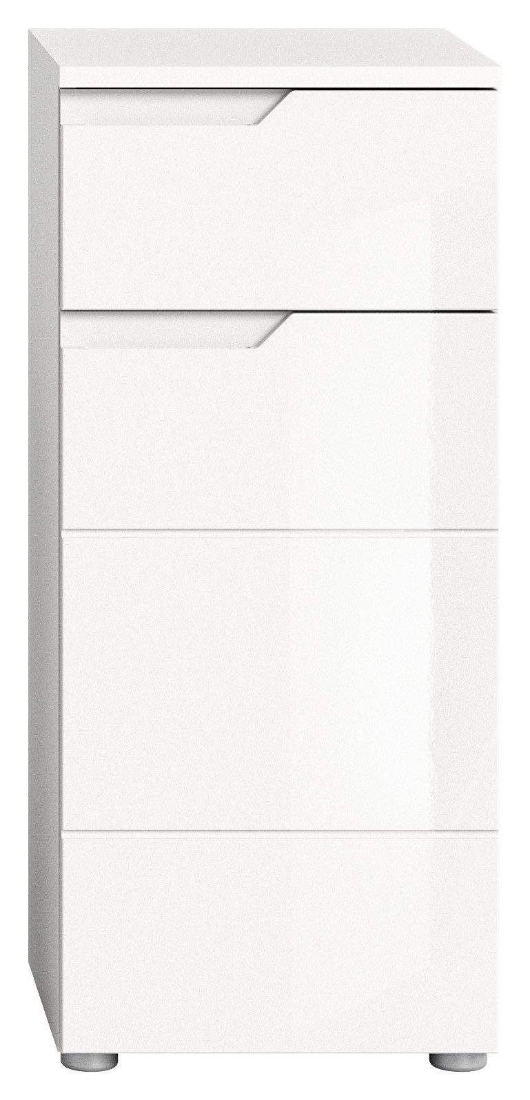 xonox.home Badkommode, Weiß Hochglanz Softclose Melamin Modern 38x87x34 cm