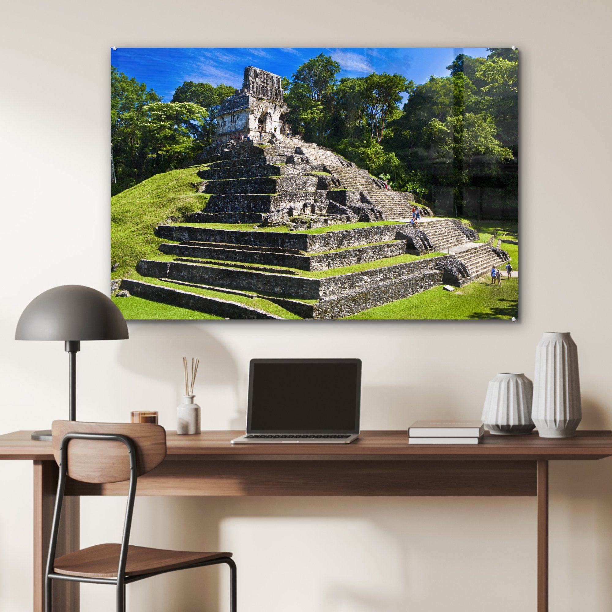 MuchoWow Acrylglasbild Die antiken Tempels Schlafzimmer Ruinen in Palenque, Cruz Wohnzimmer & St), Mexiko, Acrylglasbilder La De des (1