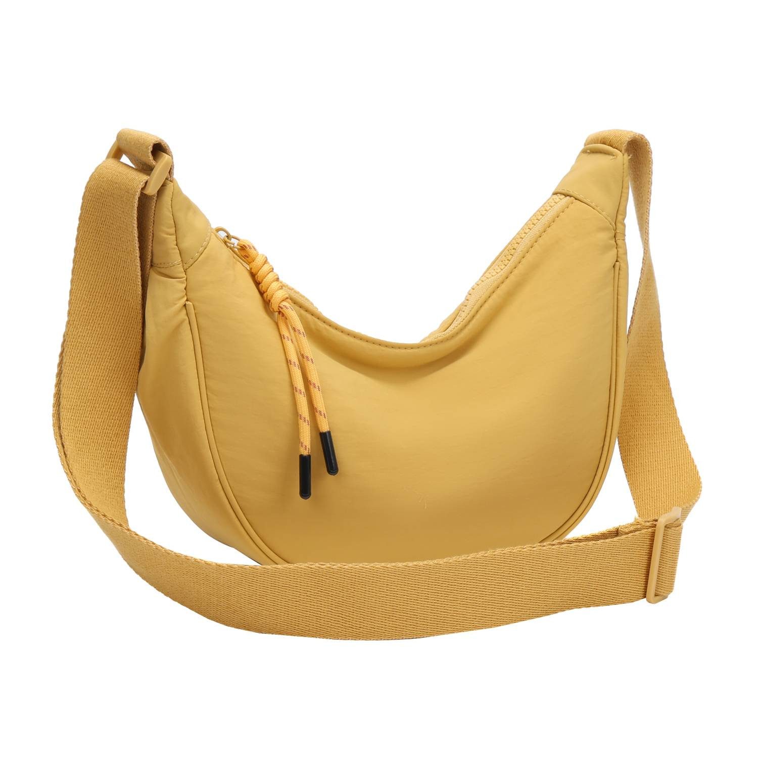 ITALYSHOP24 Schultertasche Damen Tasche Runde Brusttasche MOON Bag CrossBody Crossover Nylon, Umhängetasche Hüfttasche Slingntasche Reise sportlich-modernen Look