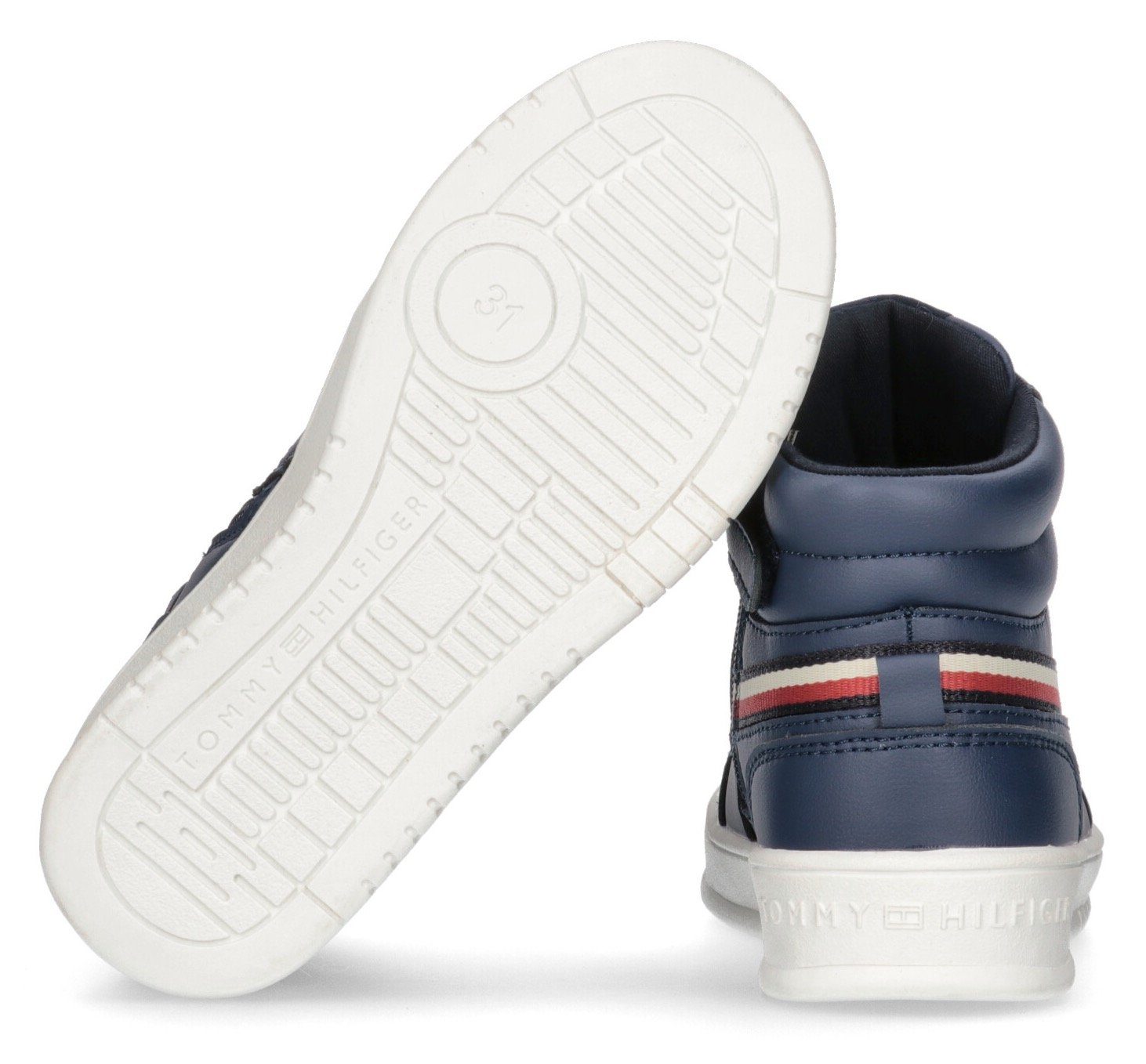 Hilfiger STRIPES SNEAKER in mit Tommy LACE-UP Sneaker HIGH TOP Textilband Logofarben