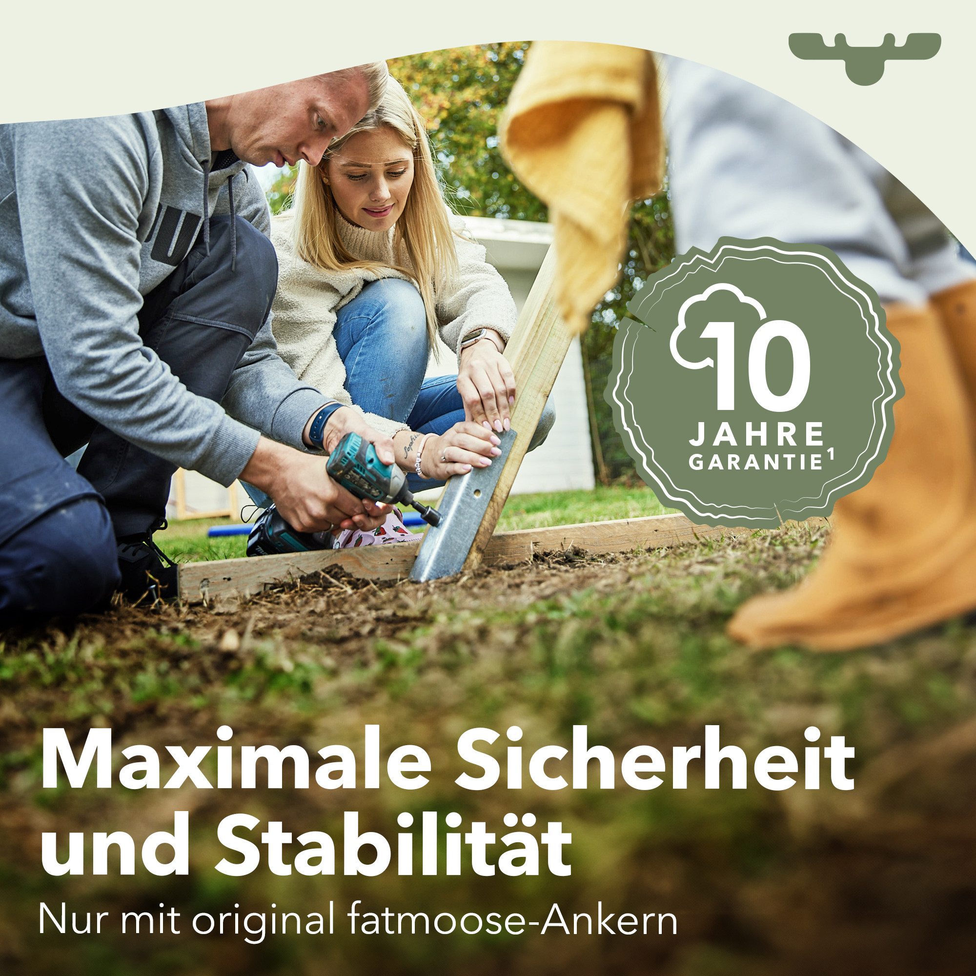 FATMOOSE Schaukelanker SolidRoot Winkelanker – Set mit 4 bis 20 feuerverzinkten Bodenankern, für Fatmoose Spieltürme und Schaukeln, einfache Montage durch direktes Einbetonieren und Verschraubung, (Inklusive Montagematerial (Schrauben, Unterlegscheiben & grüne Kappen), 20-St., sichere Verankerung für Spieltürme & Schaukelanlagen), extrem witterungsbeständig & langlebig