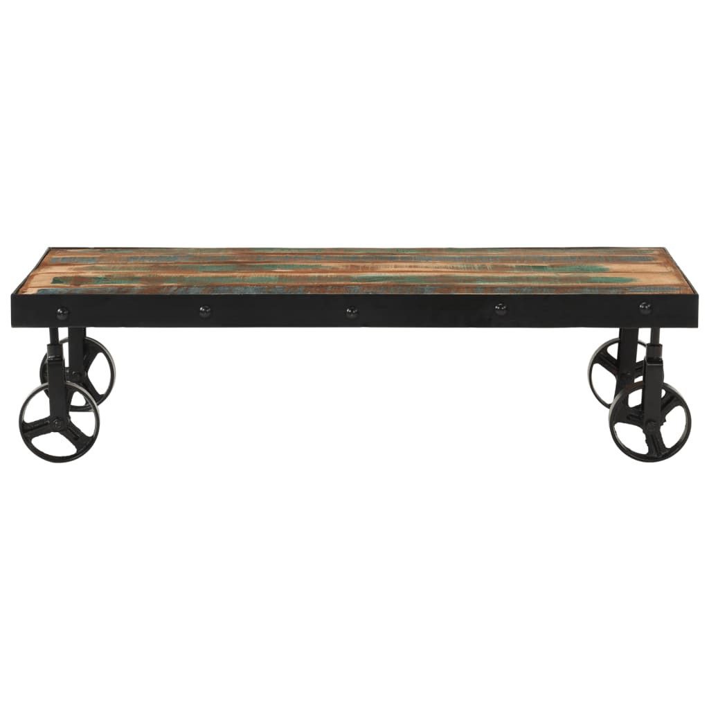 vidaXL Couchtisch Couchtisch mit Rollen Altholz Massiv 100x55x26 cm (1-St)