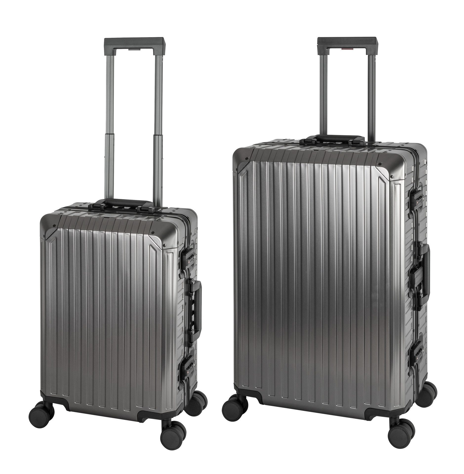 Travelhouse Trolleyset Tokyo, 4 Rollen, (2 tlg., Hartschalen Trolley Set), Aluminium Hartschale TSA Zahlenschloos Aluminium-Rahmen