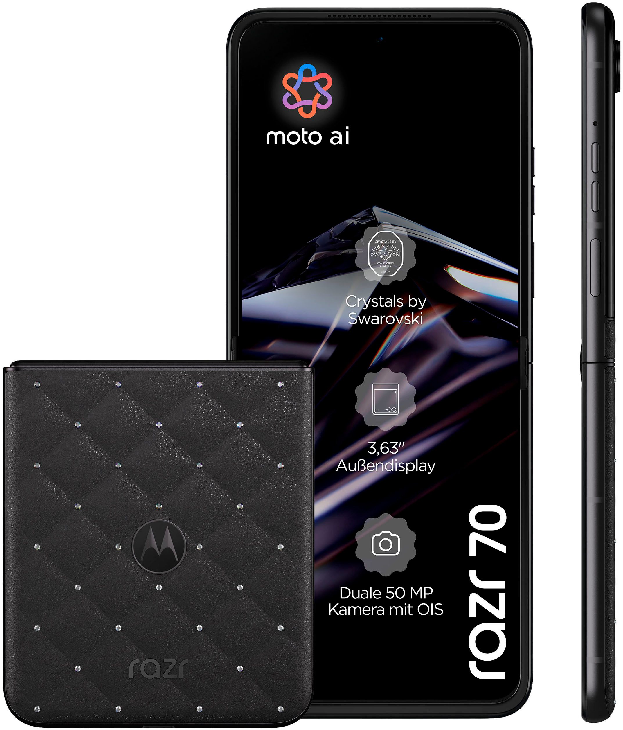 Motorola razr 70 256GB Swarovski Edition Smartphone (17,53 cm/6,9 Zoll, 256 GB Speicherplatz, 50 MP Kamera)