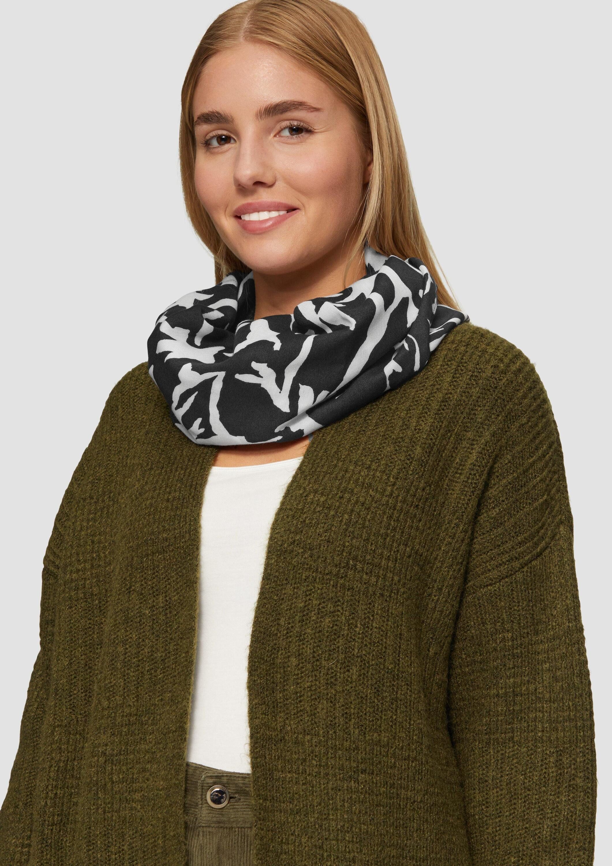 s.Oliver Loop Snood, Gemusterter Loop-Schal aus günstig online kaufen