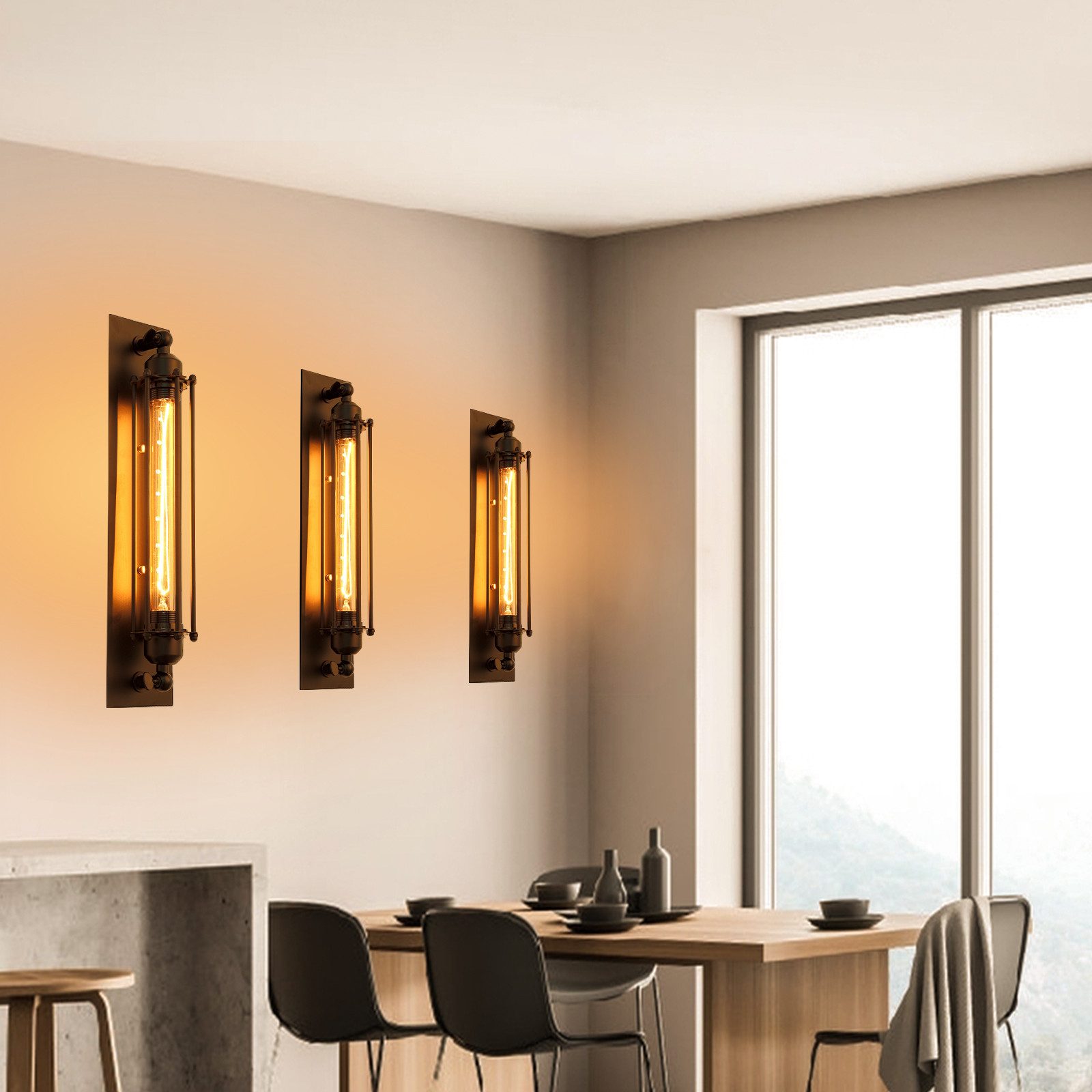 Jibenhome LED Wandleuchte Vintage Wandlampe,Antike Wandleuchten Schwarz,E26 günstig online kaufen