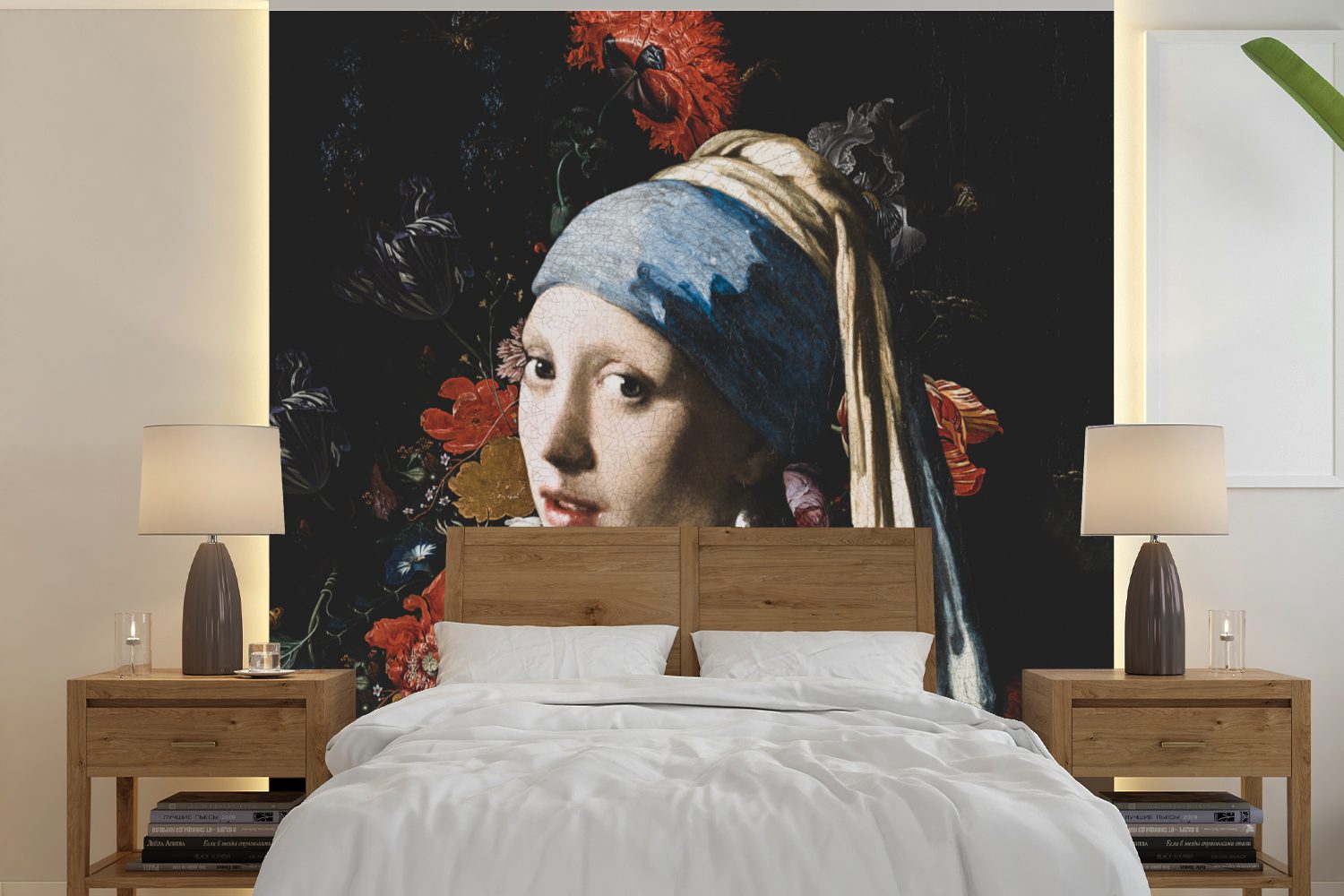 MuchoWow Fototapete Das Mädchen mit dem Perlenohrring - Vermeer - Kunst, Matt, bedruckt, (5 St), Vinyl Tapete für Wohnzimmer oder Schlafzimmer, Wandtapete