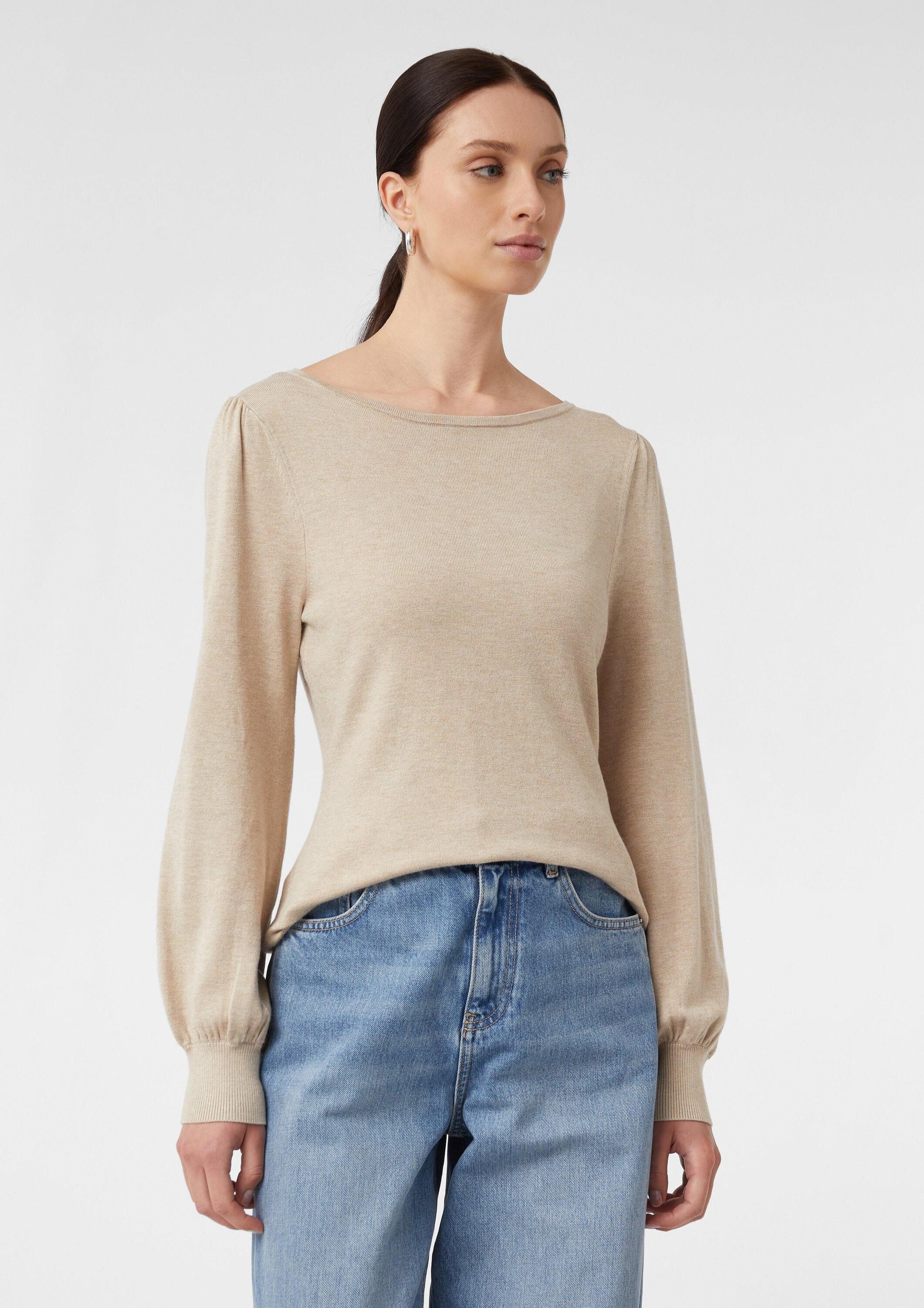 comma Longpullover Strickpullover Feinstrickpullover mit leichten Ballonärm günstig online kaufen