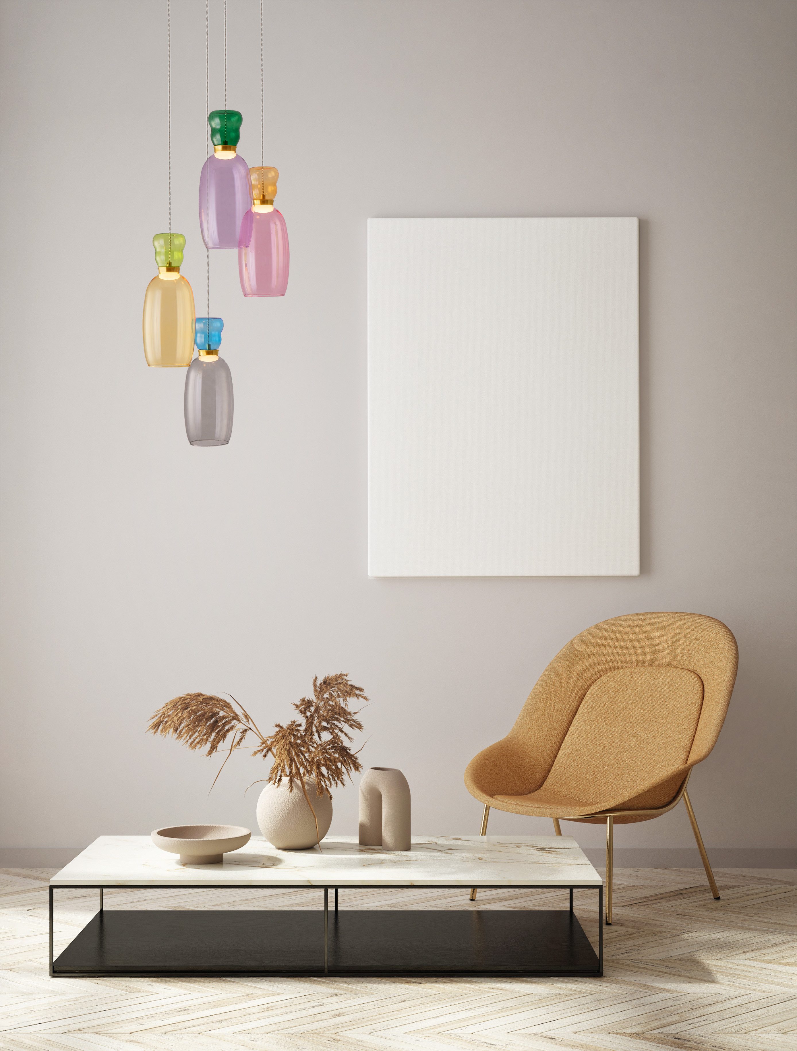 Nova Luce Pendelleuchte PLUMA, LED fest integriert, Warmweiß