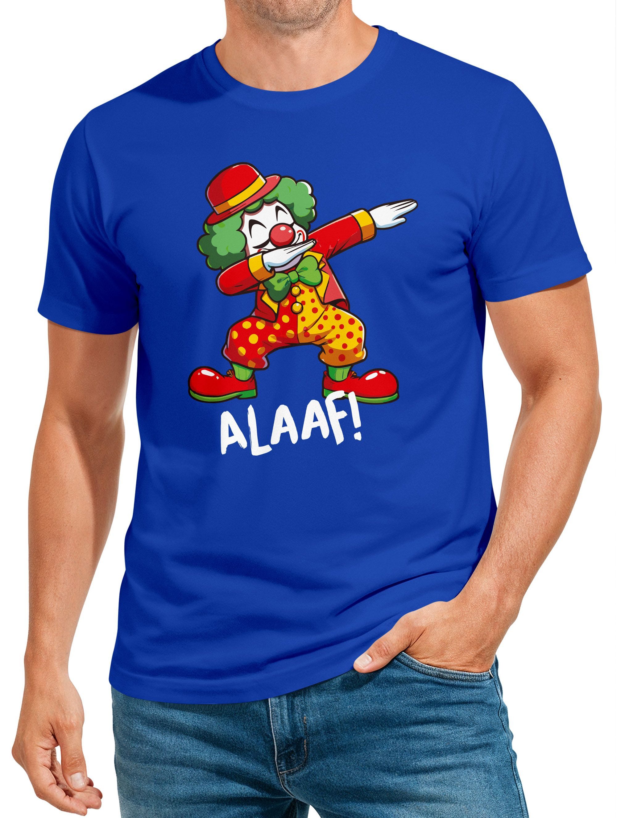 Print-Shirt Herren T-Shirt Fasching Karneval Dabbing Clown Kostüm-Ersatz Last