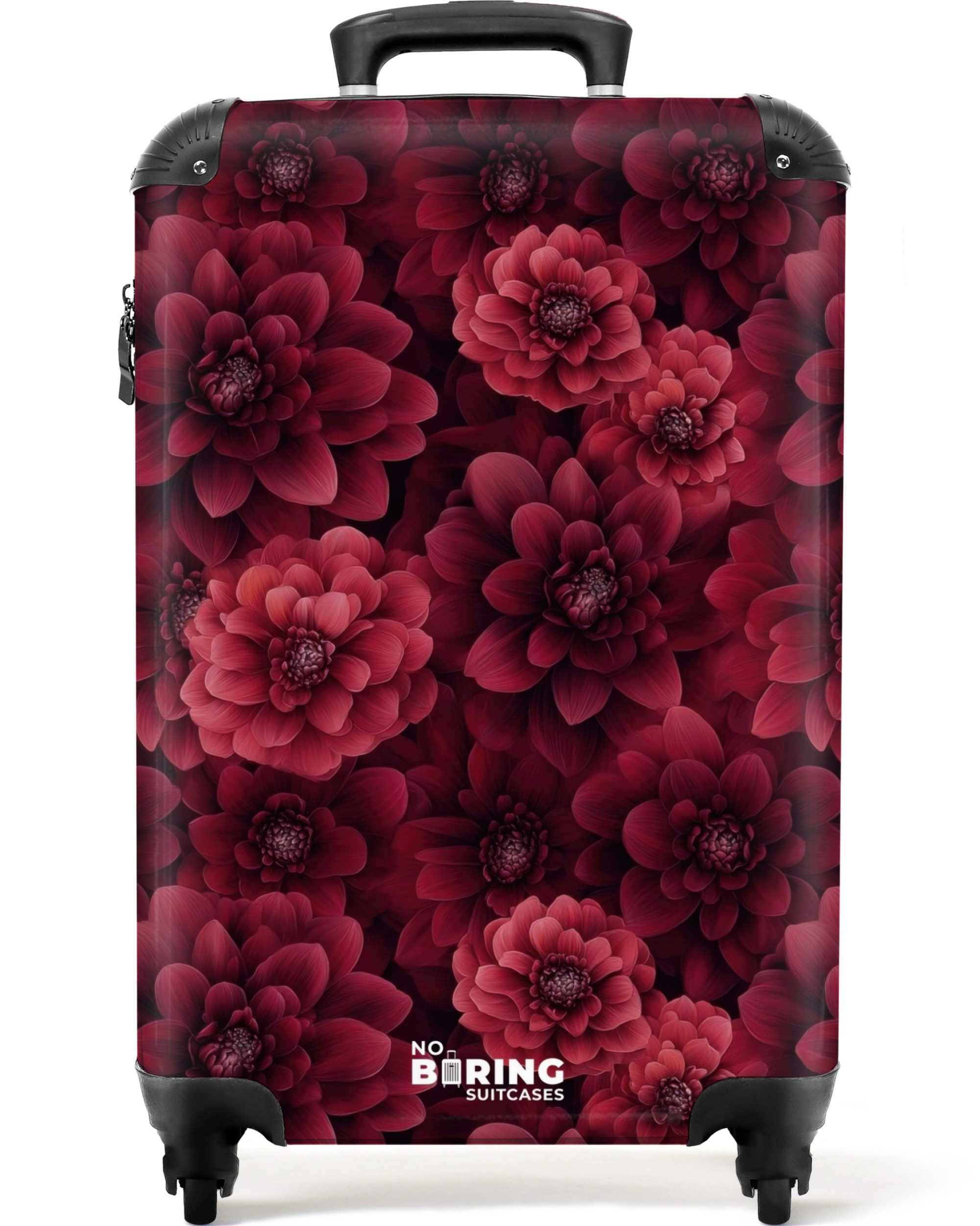Hartschalen-Trolley Dahlien - Blumen - Rot 55x35x20cm