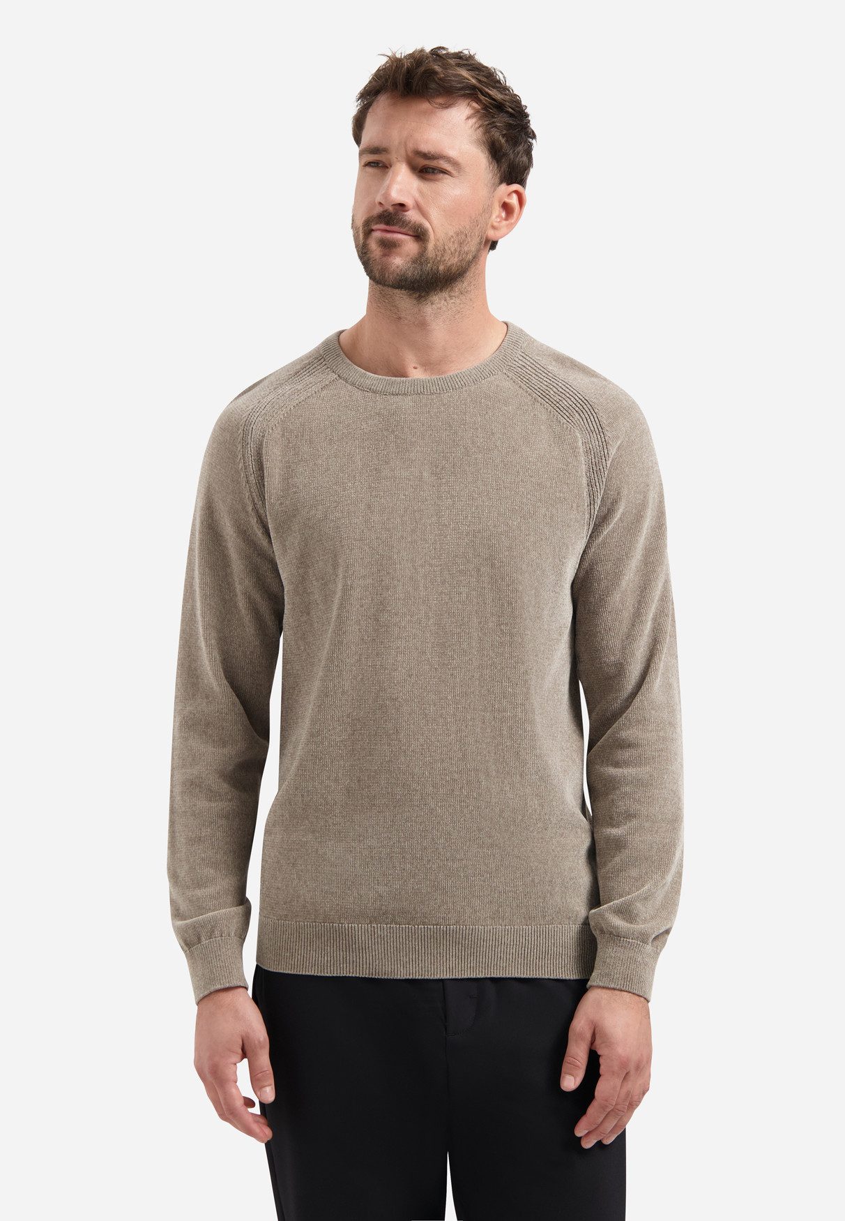 NO EXCESS Strickpullover Chenille-Pullover - Regular Fit