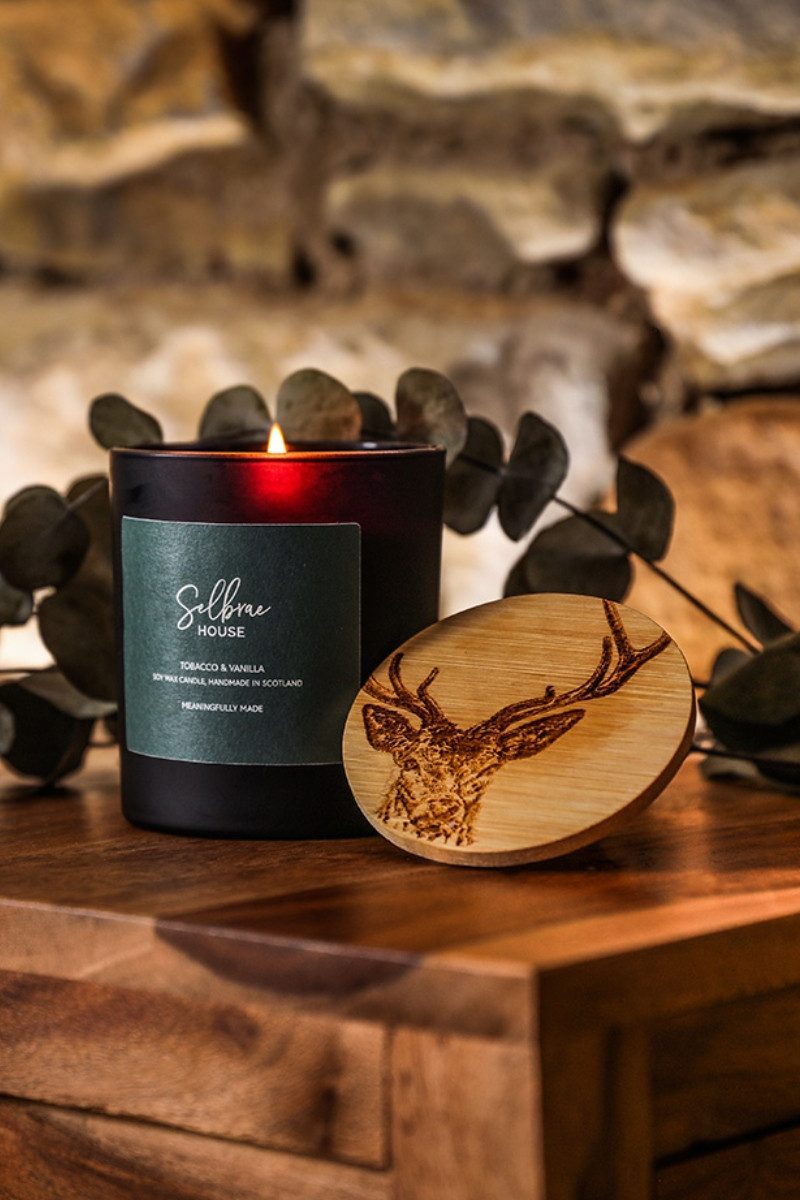 Selbrae House Ltd Windlicht Duftkerze - HIRSCH - schwarz