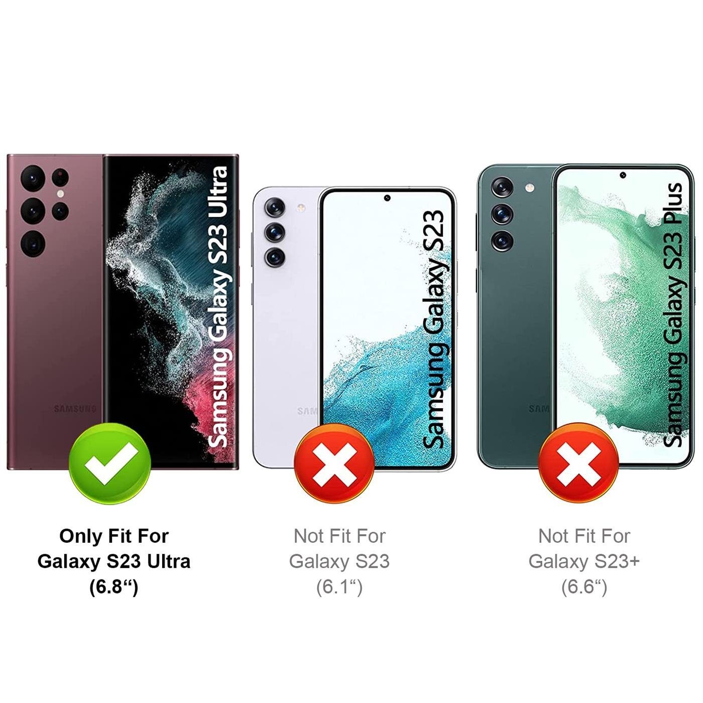 CoolGadget Handyhülle Klapptasche Wallet Kartenfach für Samsung Galaxy S23 Ultra 6,8 Zoll, Ultra Slim Flip Case Hülle Klapphülle Cover Schutzhülle – Bild 3 von 5