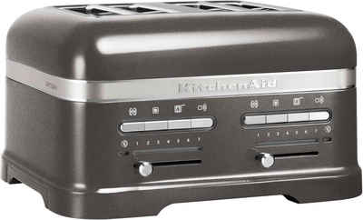 KitchenAid Toaster Artisan 5KMT4205EMS MEDALLION-SILBER, 4 kurze Schlitze, für 4 Scheiben, 2500 W