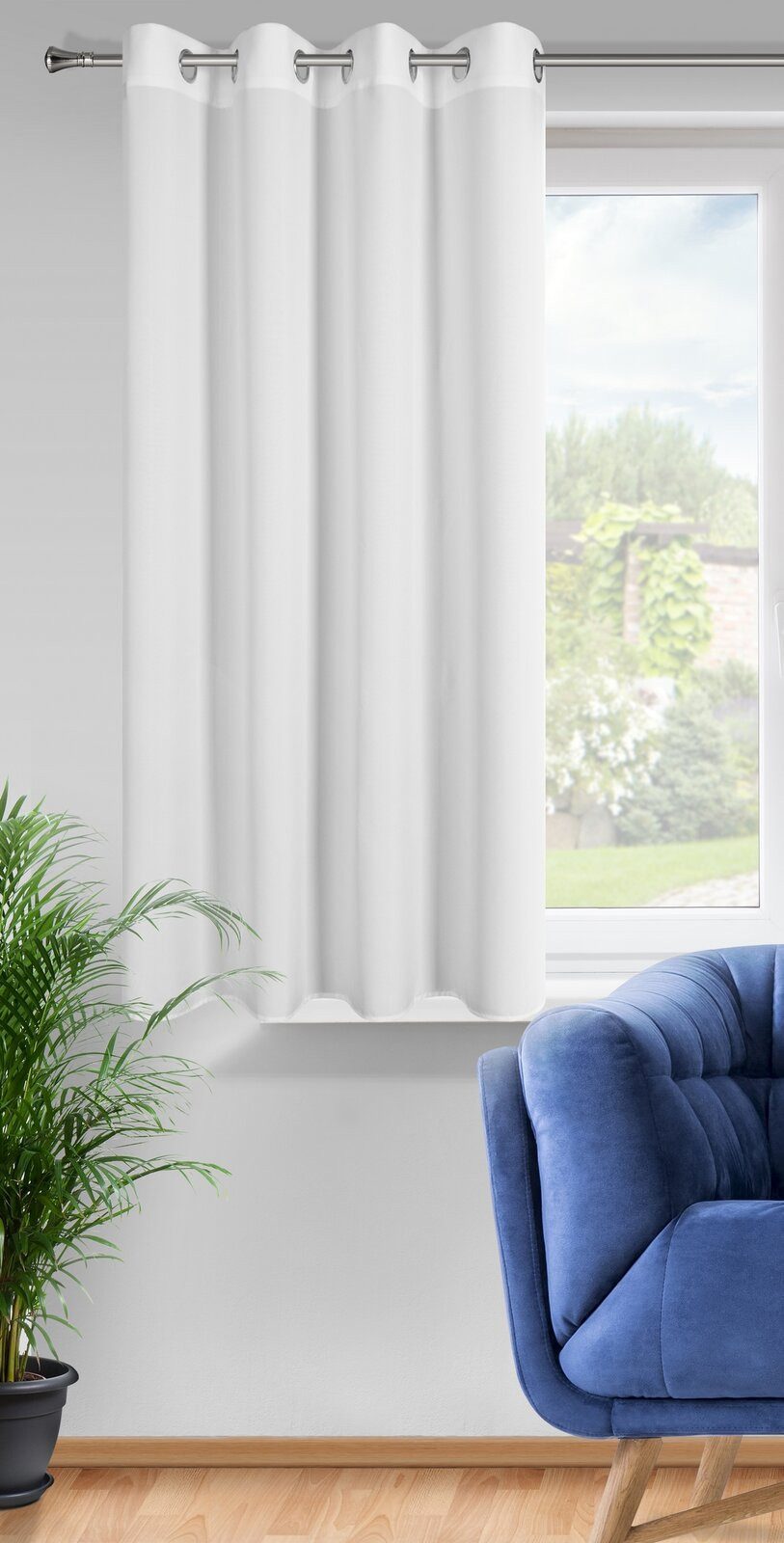 Eurofirany Vorhang Einfarbiger Vorhang – Blickdichter Stoff mit matter Oberfläche, Ösen, Satinbindung, pflegeleicht, 140 g/m² – 100 % Polyester – Bild 4 von 5