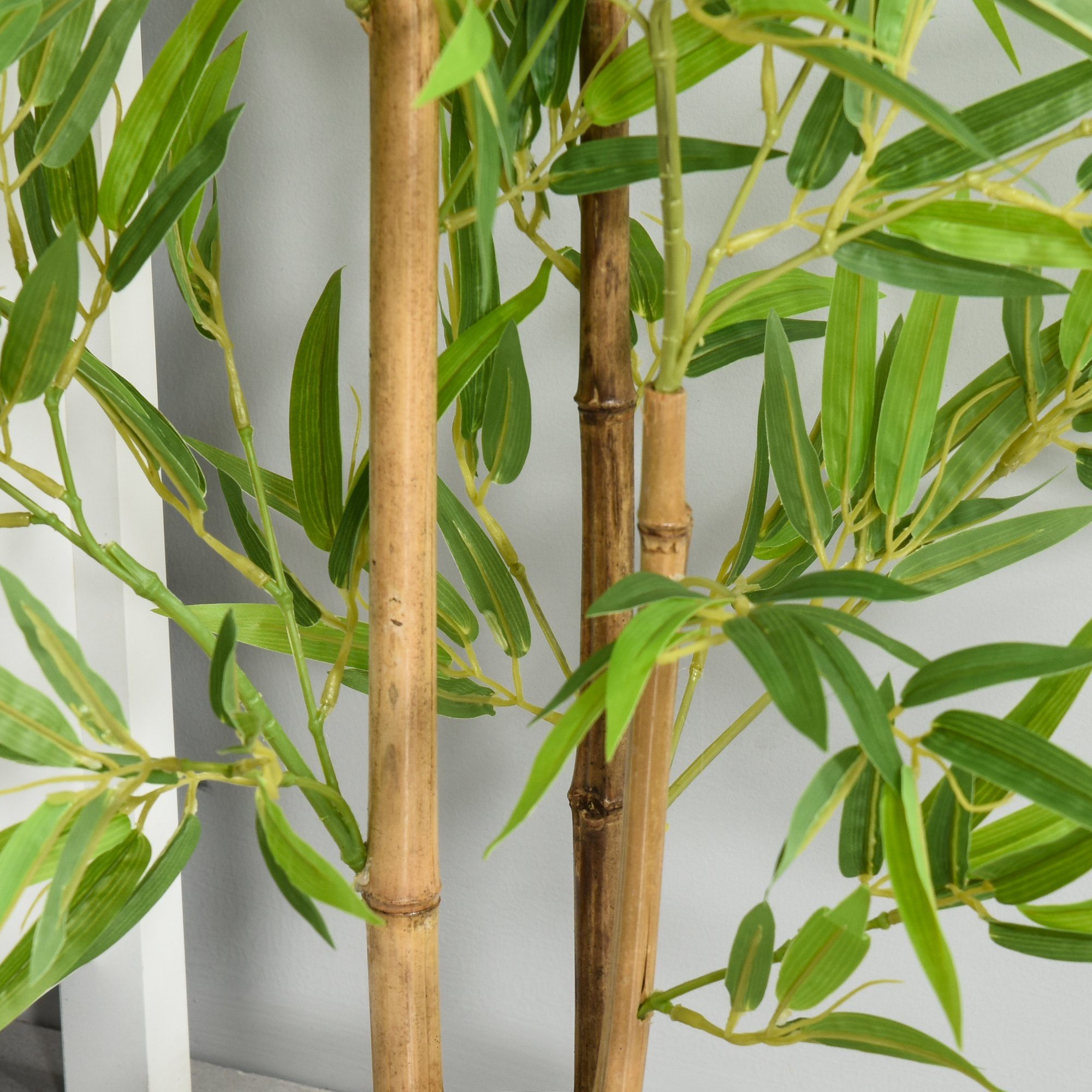 im Topf Outsunny, 120cm Höhe Baumdekoration Bambus, Bambus Künstliche cm, Künstliche Kunstbaum Kunstpflanze 120 Pflanze
