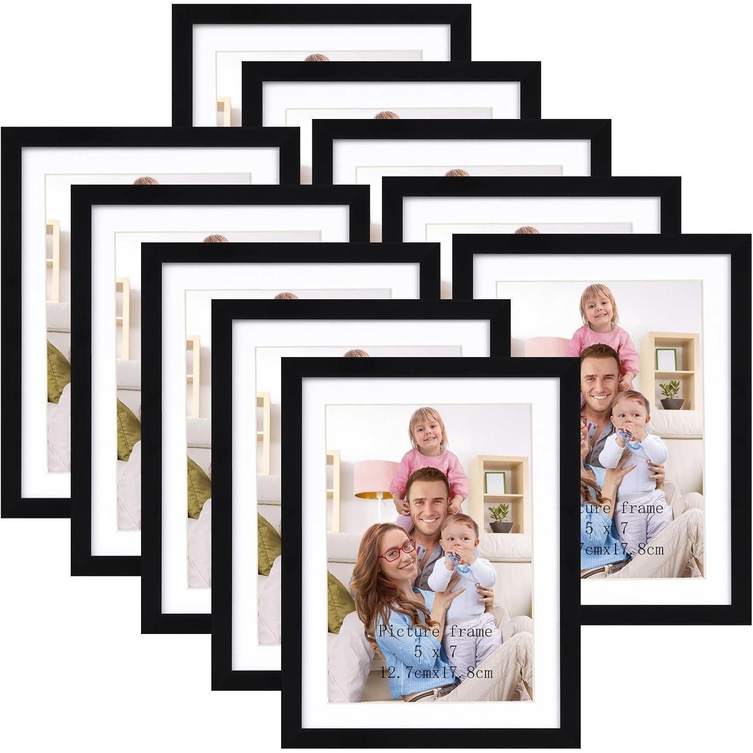 LuxusKollektion Bilderrahmen-Set 10er Set Bilderrahmen Schwarz 13x18 cm für 15x20 cm Fotos - Wand- oder