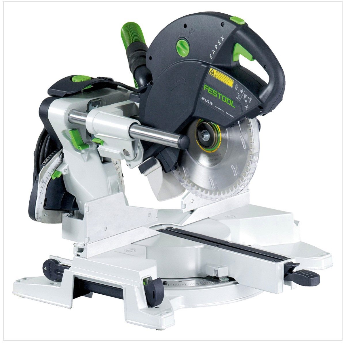 FESTOOL Kapp- und Gehrungssäge KS 120 EB KAPEX Kapp Zugsäge 1600W 260 mm (561283) + Sägeblatt HW