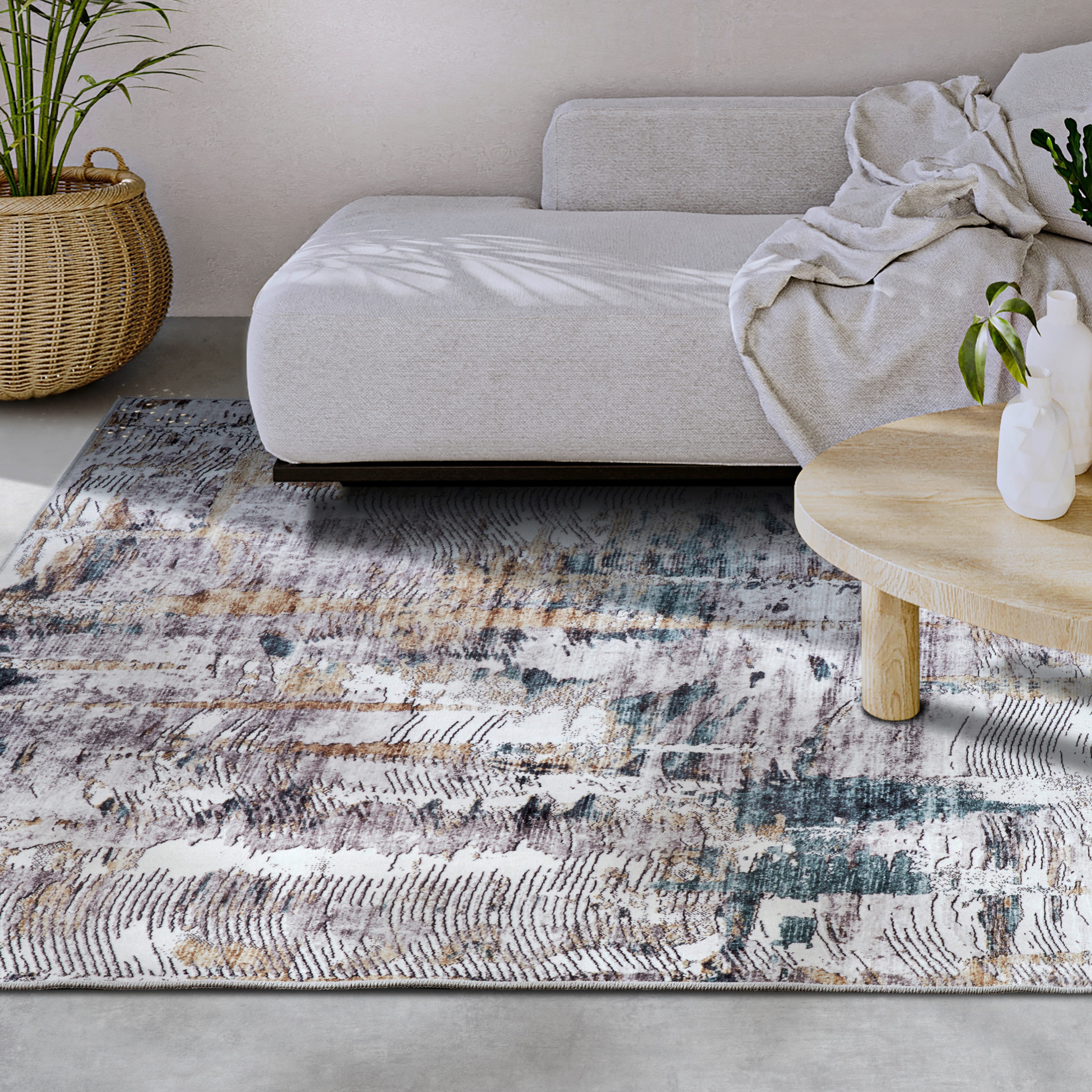 ELLE DECORATION Teppich Malard, rechteckig, Höhe: 5 mm, Kurzflor, Anti Rutsch, Vintage, Modern, Wohnzimmer, Flur