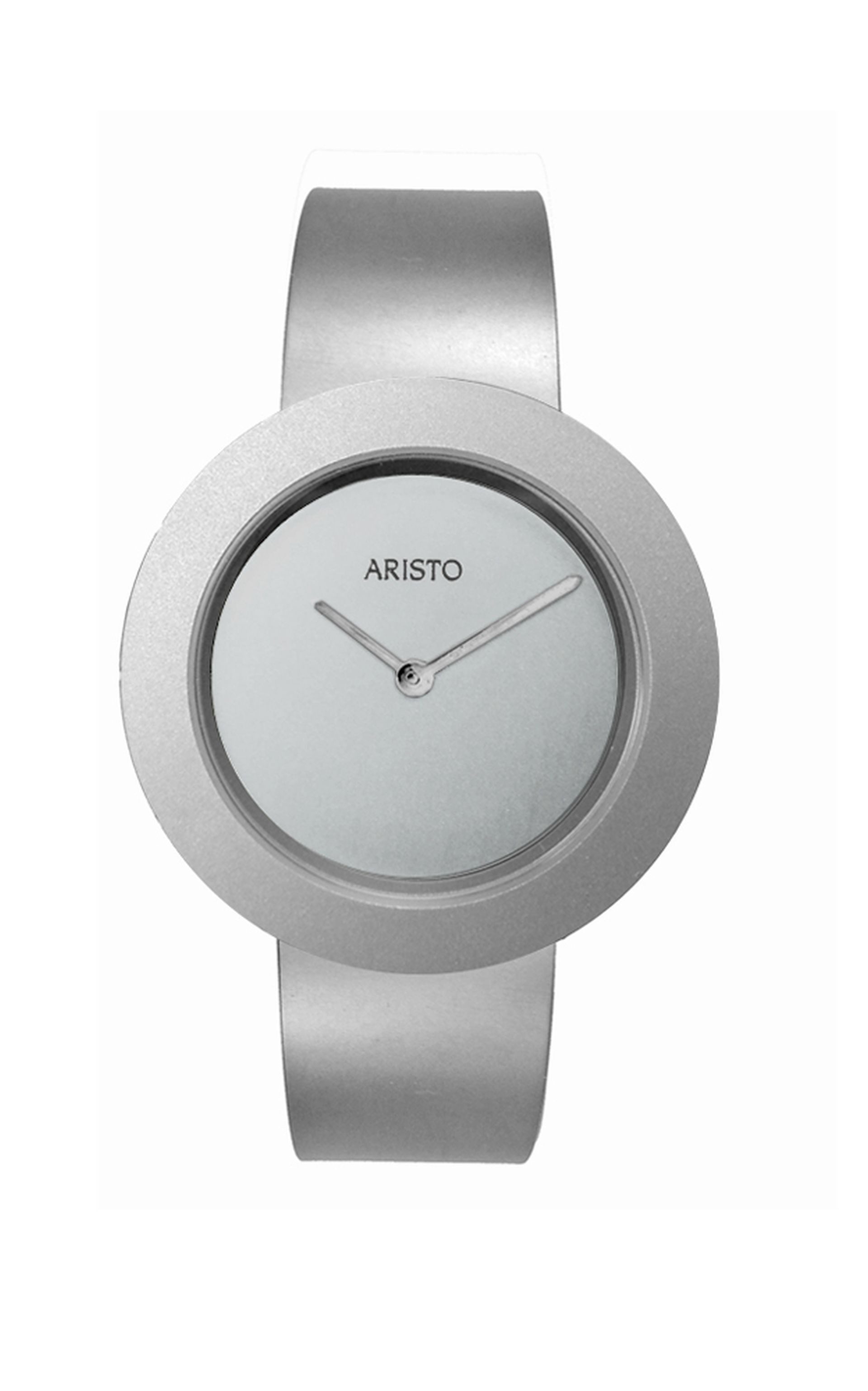 ARISTO Quarzuhr 5D100-1, Titan - mit elegantem hellgrauem Zifferblatt - Quarzwerk, Damenuhr mit Titan-Spangenarmband - Made in Germany