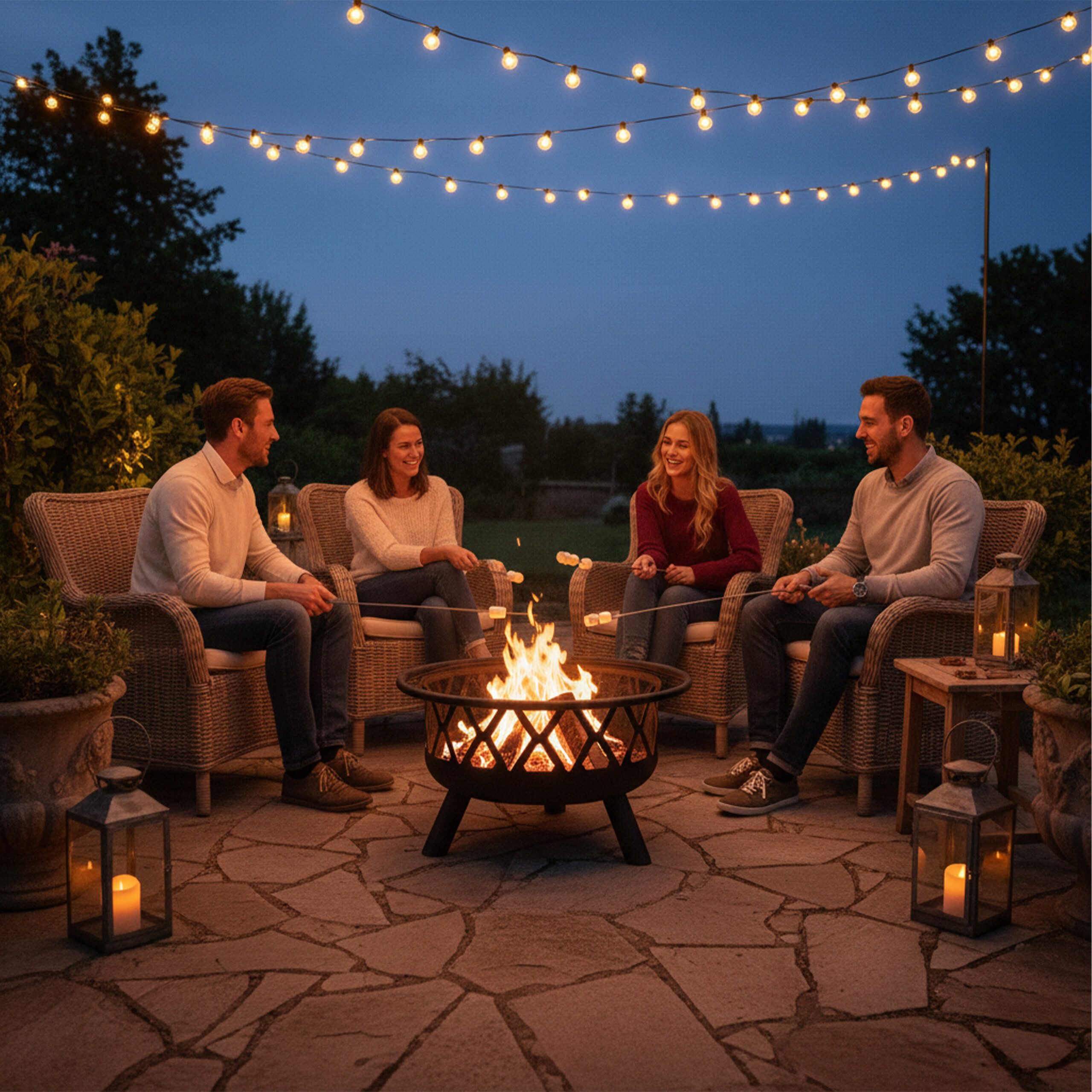 relaxdays Feuerschale mit Funkenschutz