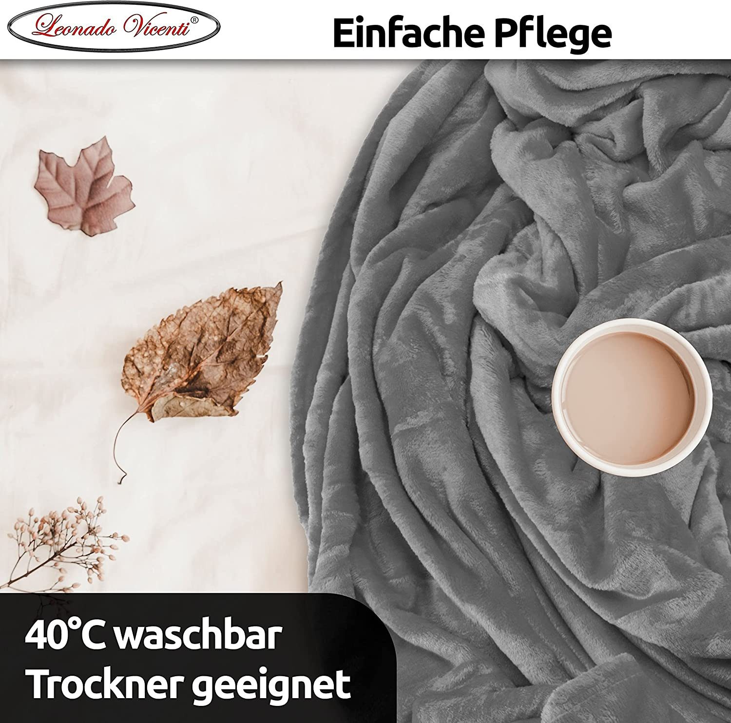 Wohndecke Kuscheldecke kuschelig warm Sofadecke, Visaggio, super weich und flauschig, Allergiker geeignet, atmungsaktiv – Bild 4 von 5
