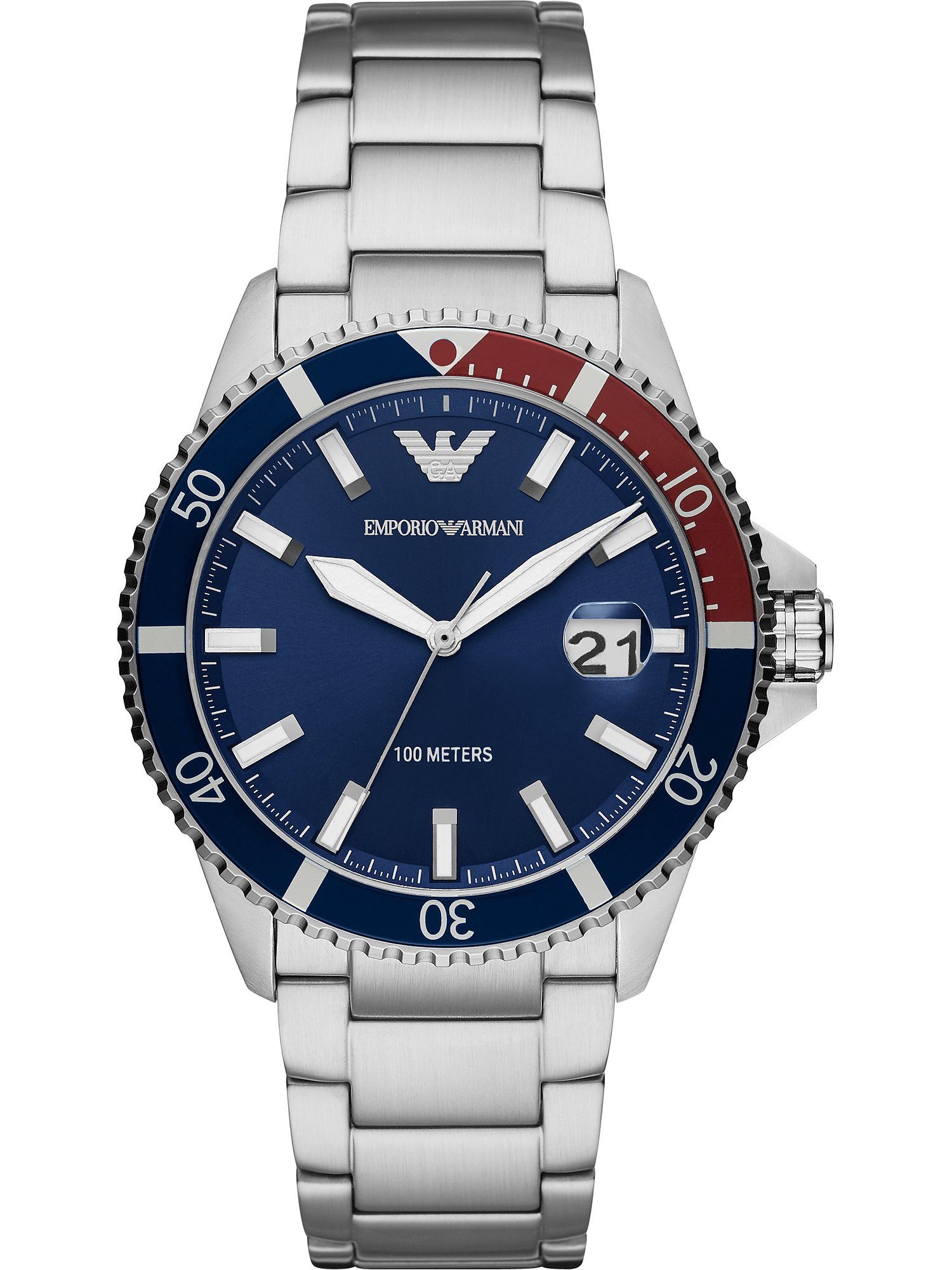 Emporio Armani Quarzuhr Emporio Armani Herren-Uhren Analog Quarz, Taucheruhr