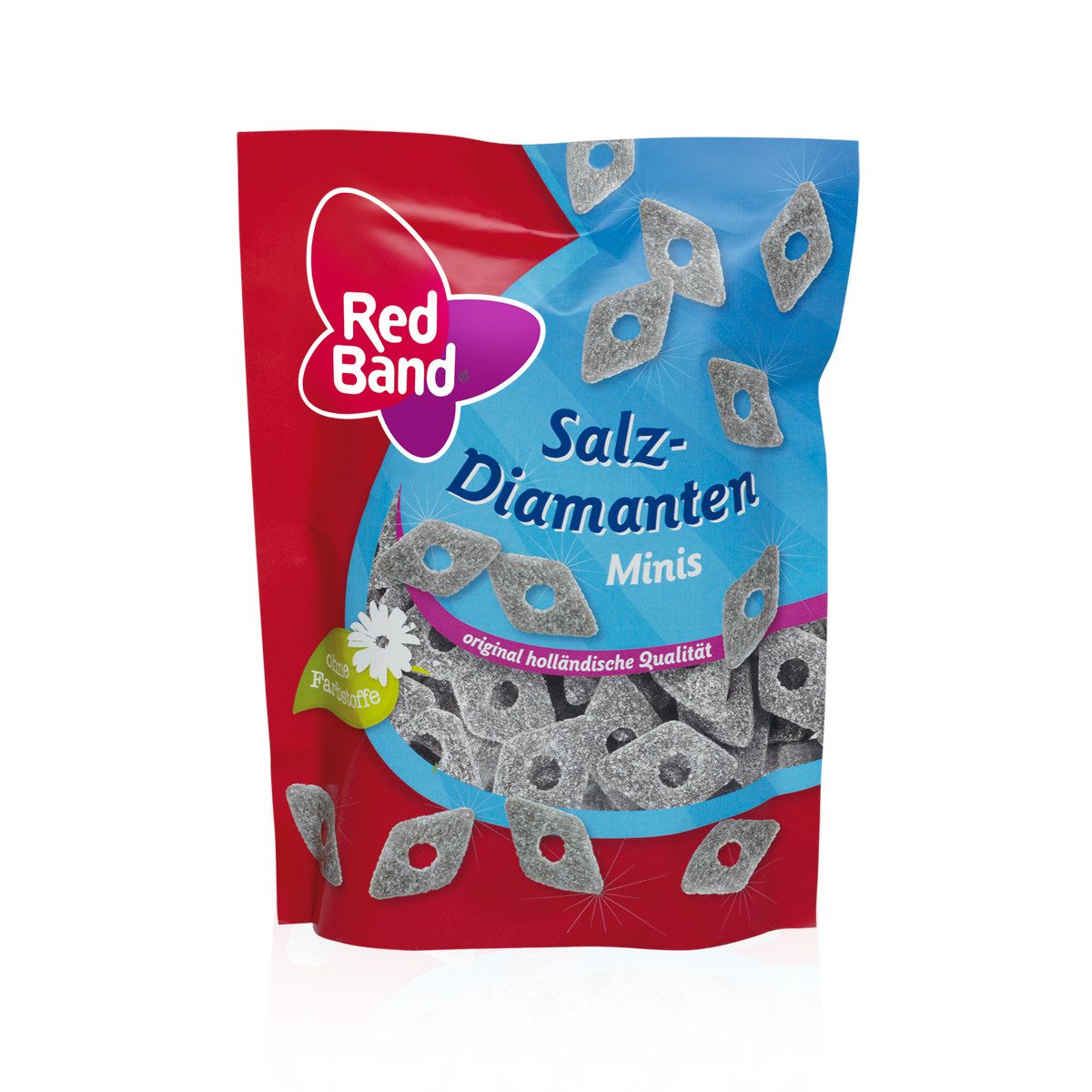 Red Band Süßigkeit, Red Band Lakritz Salzdiamanten Minis Premium Stehbeutel 200g